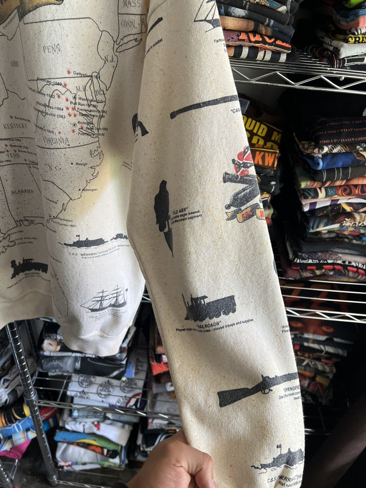 Arts & Science 90s Civil War Map America USA Art Unlimited AOP Crewneck Size US L / EU 52-54 / 3 - 5 Thumbnail