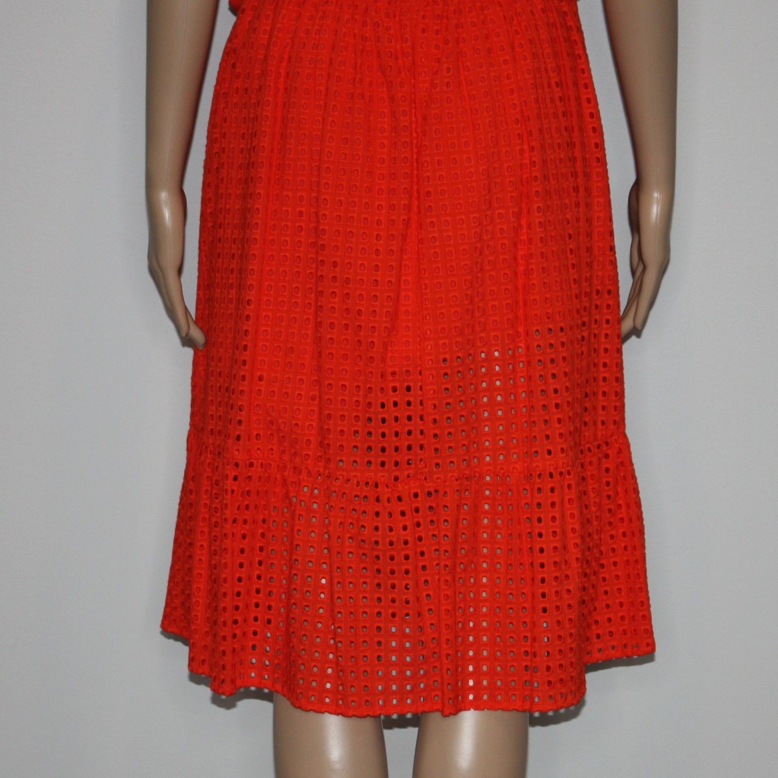 Other Mellóday Eyelet Ruffle Hem Dress in Orange Red Color NWT Size M / US 6-8 / IT 42-44 - 6 Thumbnail