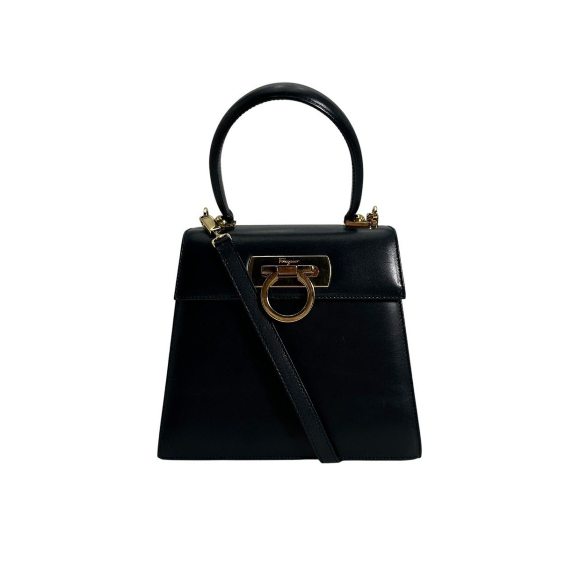 Salvatore Ferragamo Salvatore Ferragamo Handbag 2WAY Bag Shoulder Gancini Leather BX-212193 Black Size ONE SIZE - 1 Thumbnail