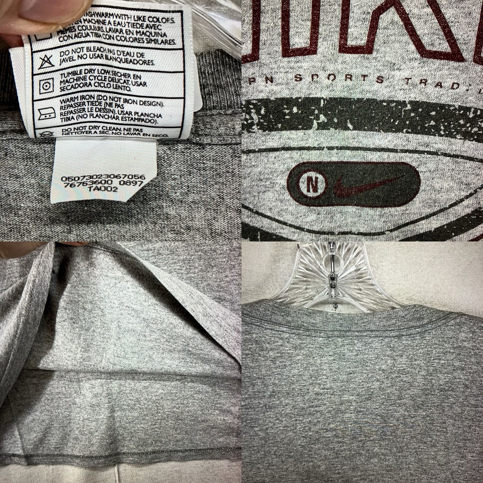 Nike VINTAGE Nike T Shirt Mens XL Oversized Gray 90s Logo Spell Out Center Washed Out Graphic Print Short Sleeve Crew Neck Nike Shirt Mens XL Gray 90s Logo Size US XL / EU 56 / 4 - 8 Thumbnail