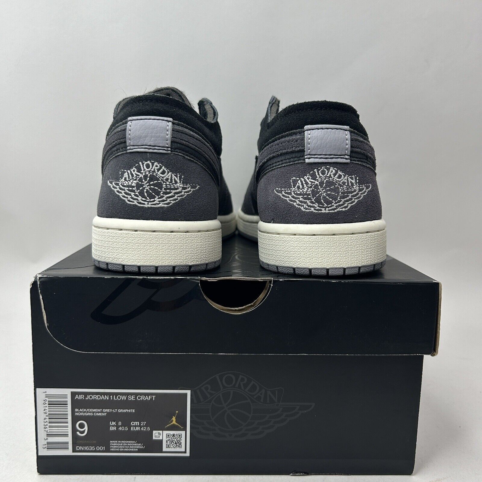 Nike Nike Air Jordan 1 Low SE Craft “Inside Out Tech Black” 2023 Size US 9 / EU 42 - 4 Thumbnail
