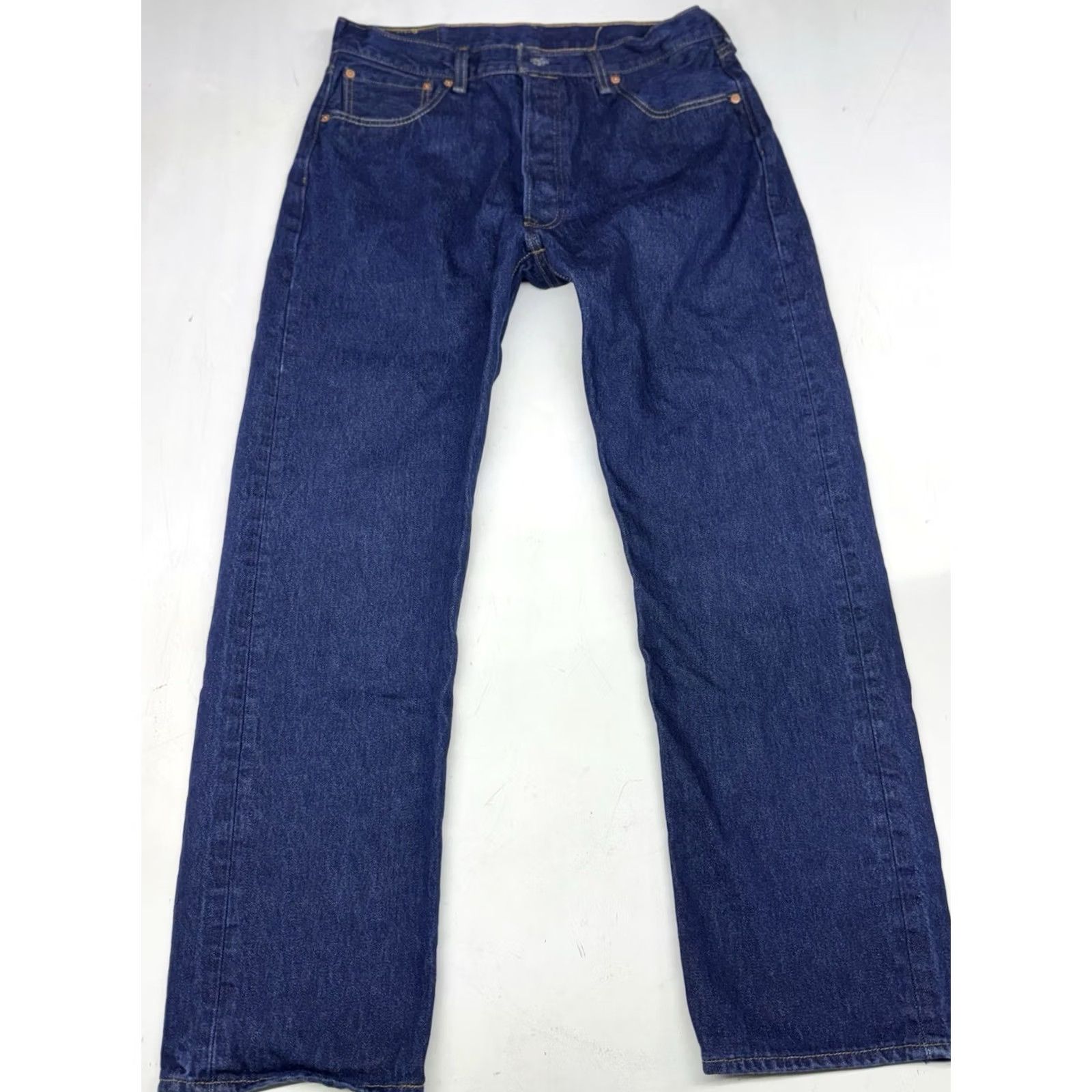 Levi's VINTAGE Levi's 501 Original Fit Jeans Men Straight Button Fly Denim 34x30 Jeans Mens Regular Dark Blue Size US 34 / EU 50 - 3 Thumbnail