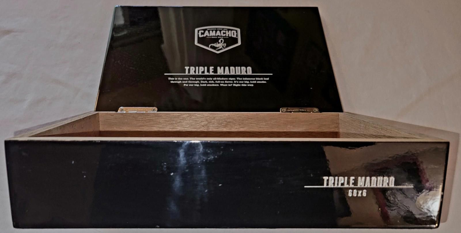 Designer Camacho Triple Empty Wooden Cigar Box 10.25x7x2.5 Size ONE SIZE - 6 Thumbnail