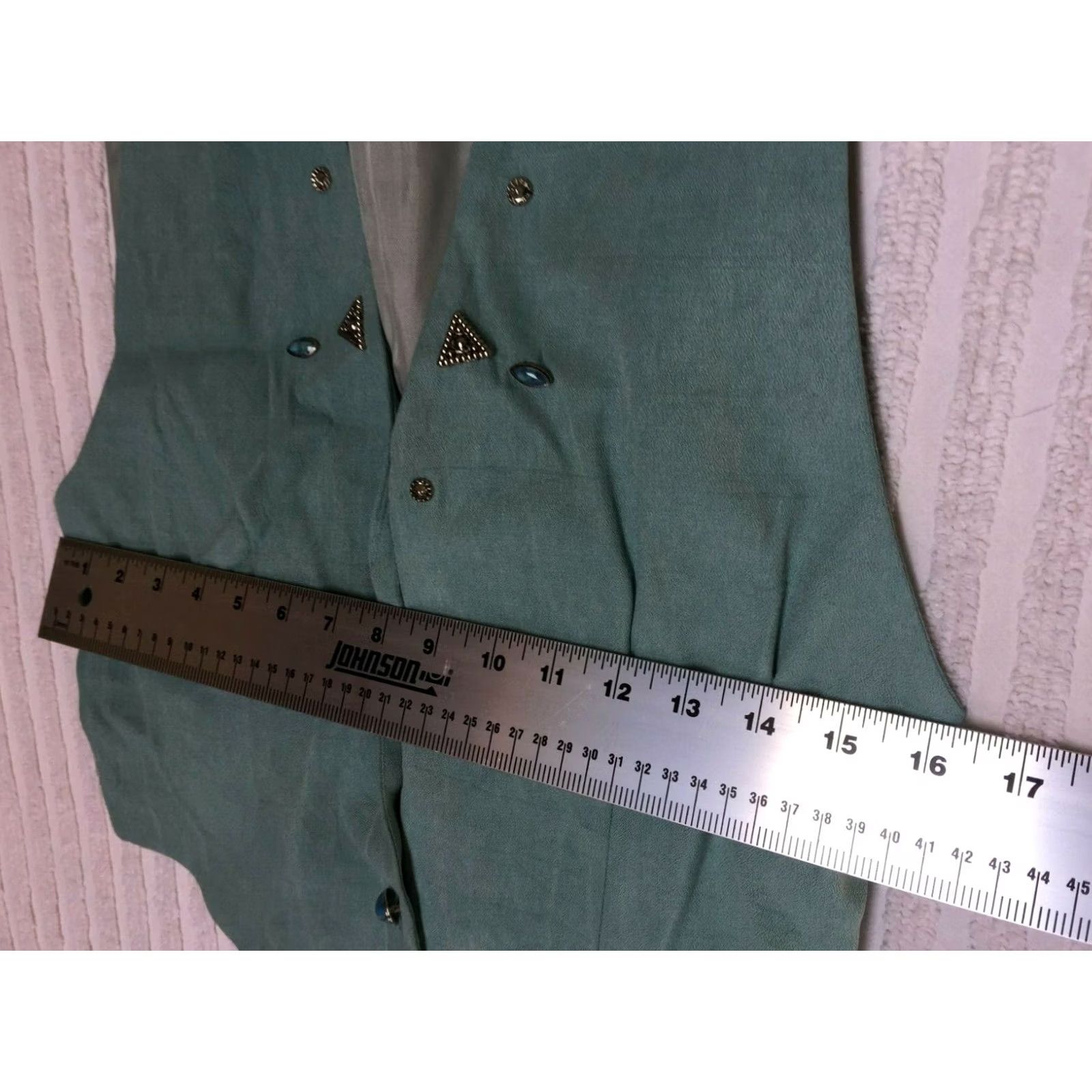 CO VINTAGE Hampton Dress Co Women's Western Vest Turquoise Size 10 USA Size L / US 10 / IT 46 - 4 Thumbnail