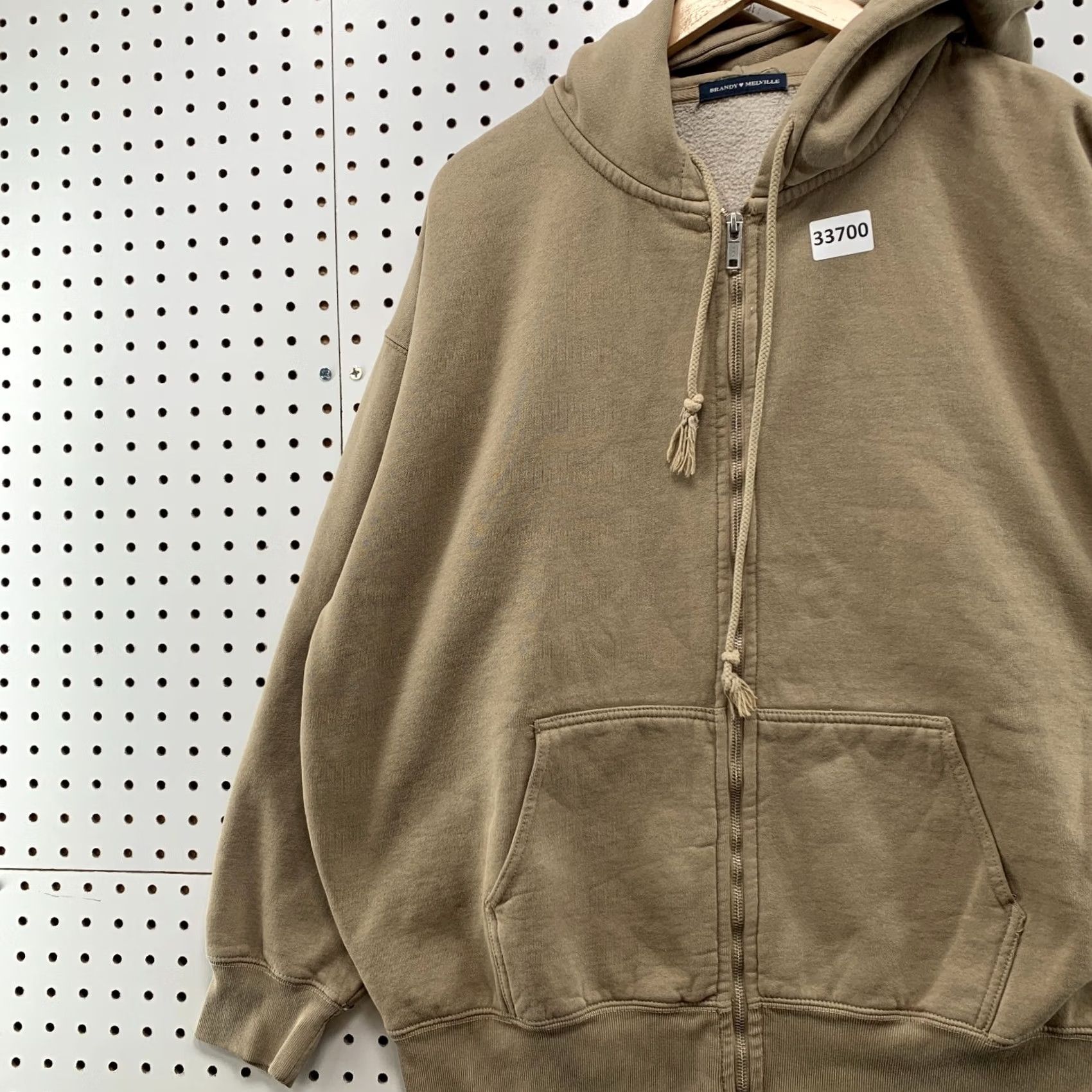 Brandy Melville Brandy Melville Hoodie Zip Womens One Size Brown Long Sleeve 27x27 Size ONE SIZE - 3 Thumbnail