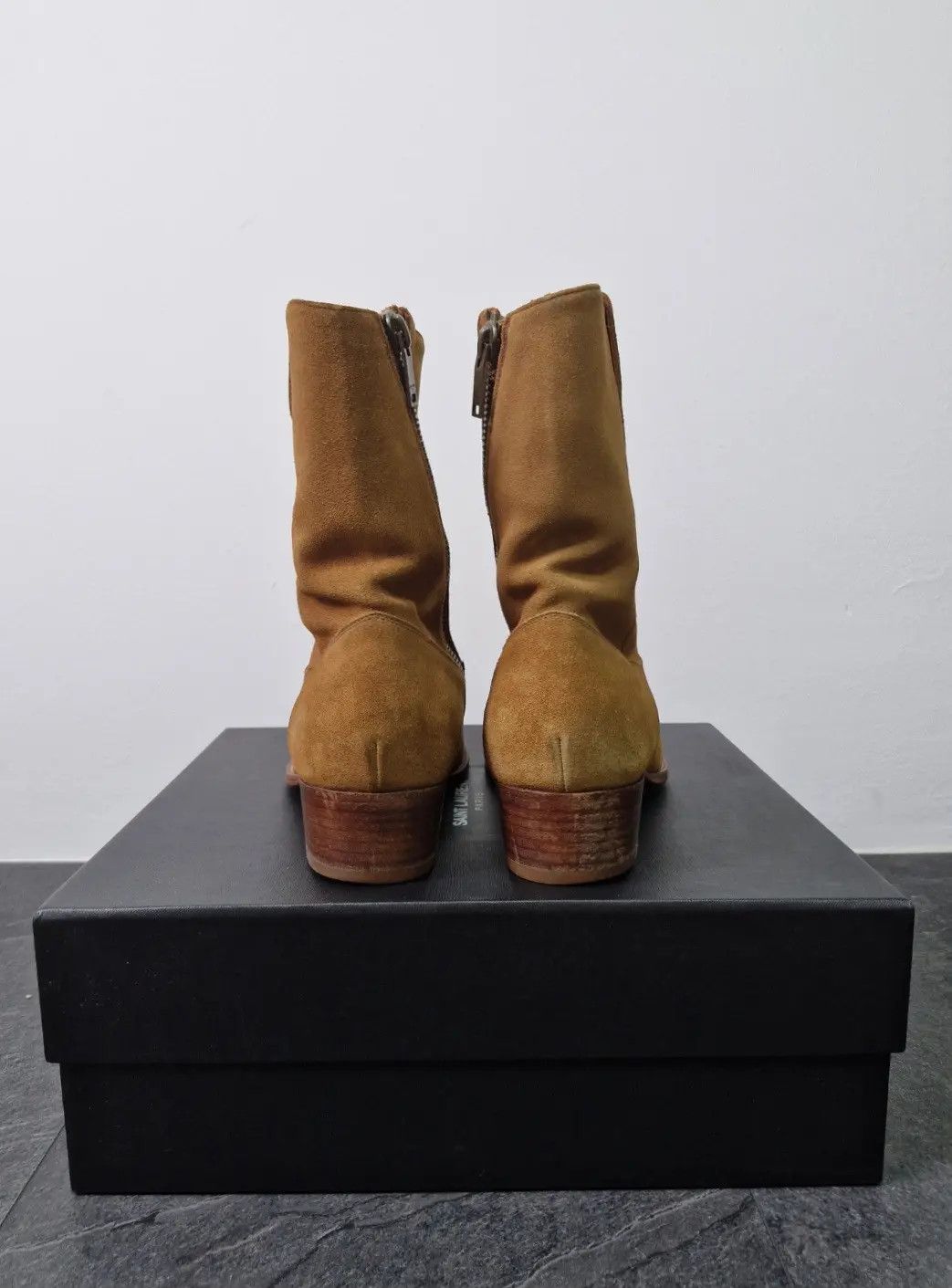 Saint Laurent Paris AW13 Ochre Suede Cowboy Boots Size US 11 / EU 44 - 4 Thumbnail