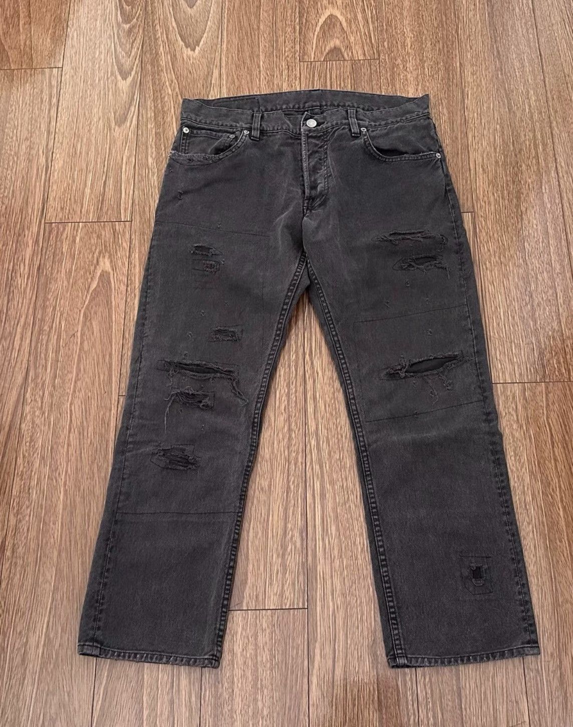 Visvim VISVIM FLUXUS 10 SERGE CRASH - Destroyed Denim Jeans Size US 34 / EU 50 - 1 Thumbnail