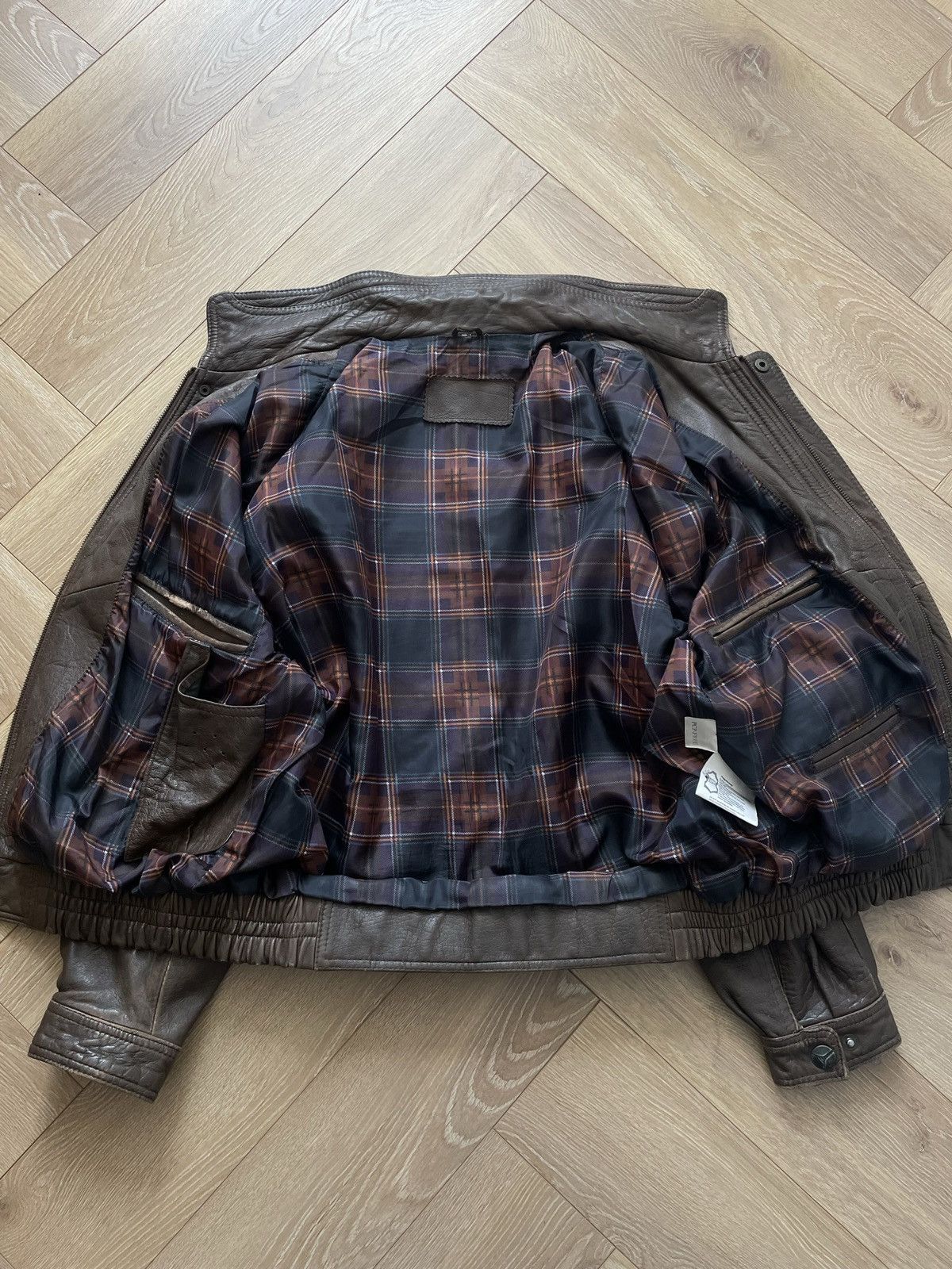 Vintage Washed Brown Retro 90s Genuine Real Leater Bomber Punk Rock Size US XL / EU 56 / 4 - 9 Thumbnail