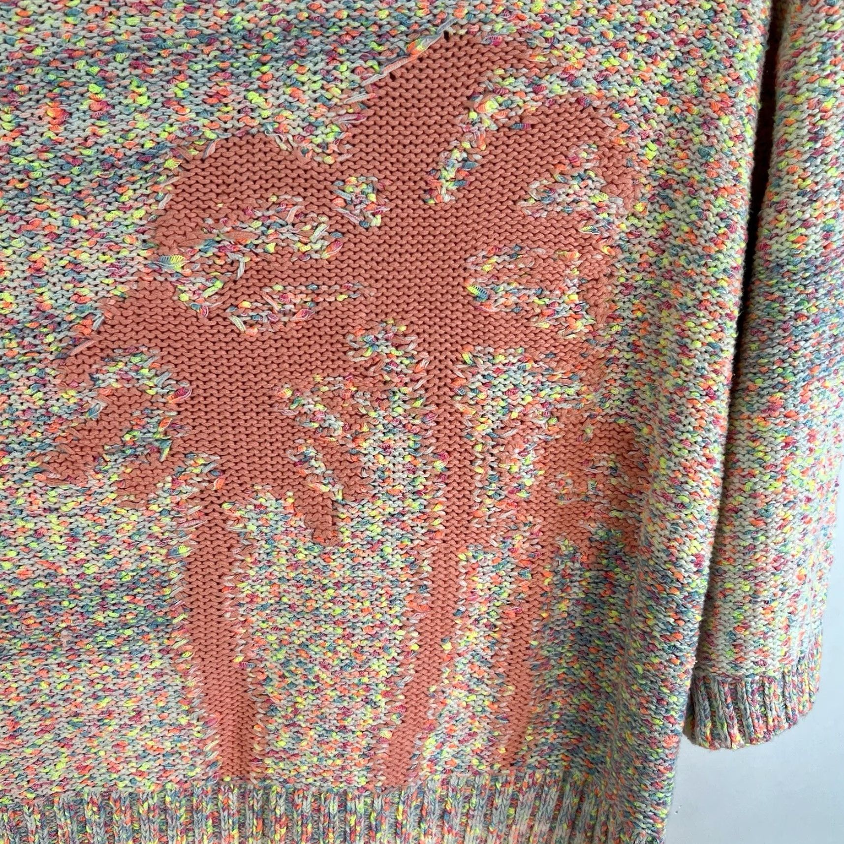 Anthropologie Anthropologie Tribal Sweater Long Sleeve Palm Tree Neon SZ L Multicolor Size L / US 10 / IT 46 - 3 Thumbnail