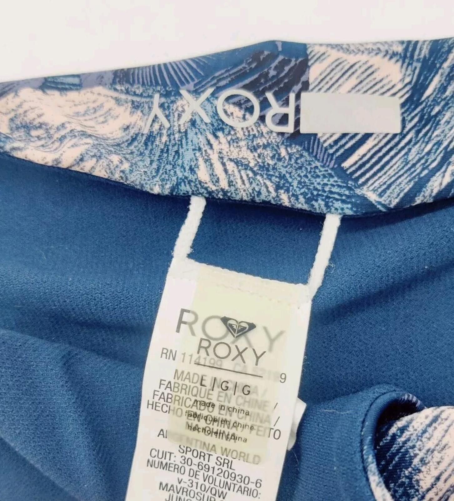 Royal Robbins Roxy Bikini Bottom Blue Tropical Leaves Swim Suit Size Large Size ONE SIZE - 5 Thumbnail