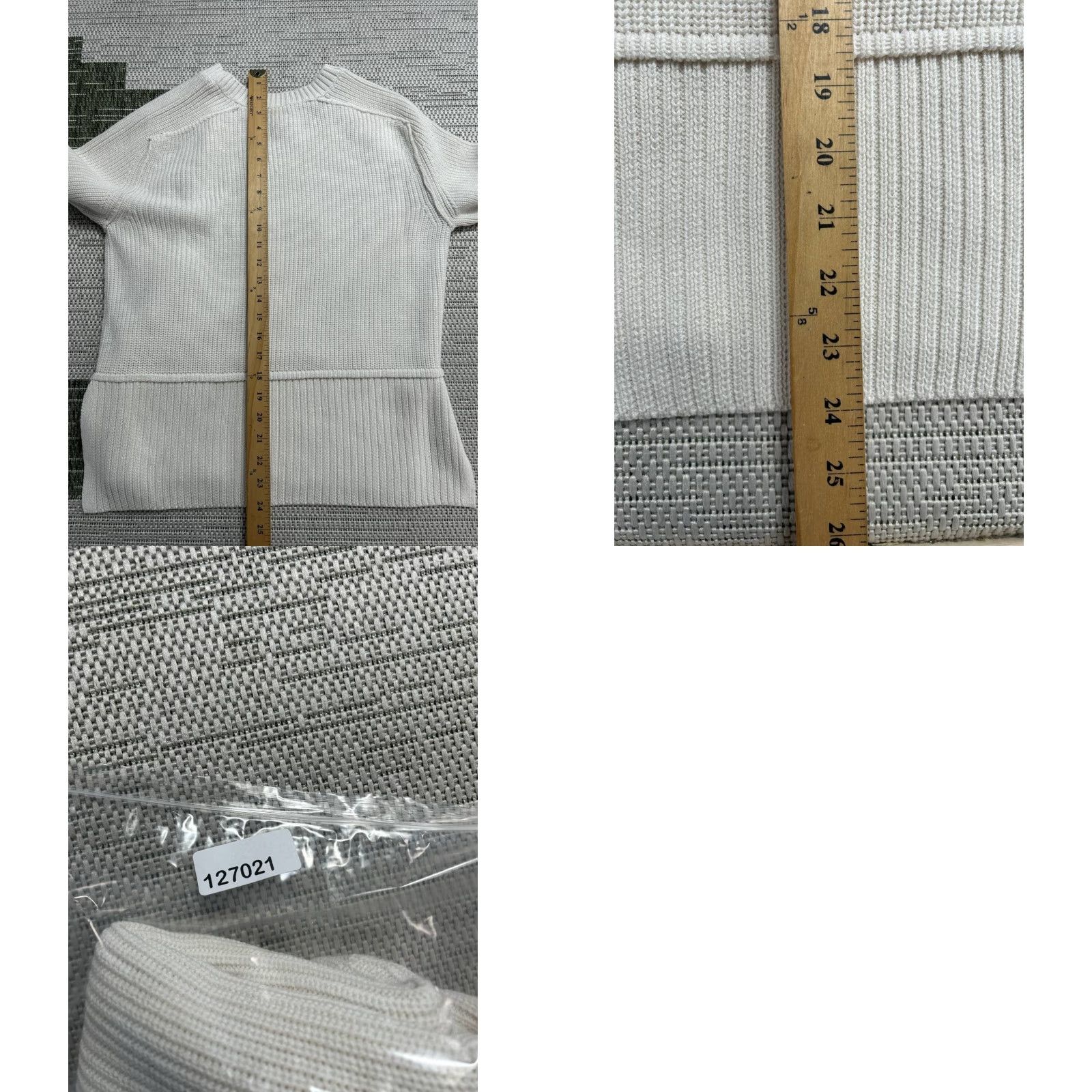 Anthropologie VINTAGE Anthropologie Pullover Sweater Womens Small White Ribbed Tight Knit Size S / US 4 / IT 40 - 8 Thumbnail