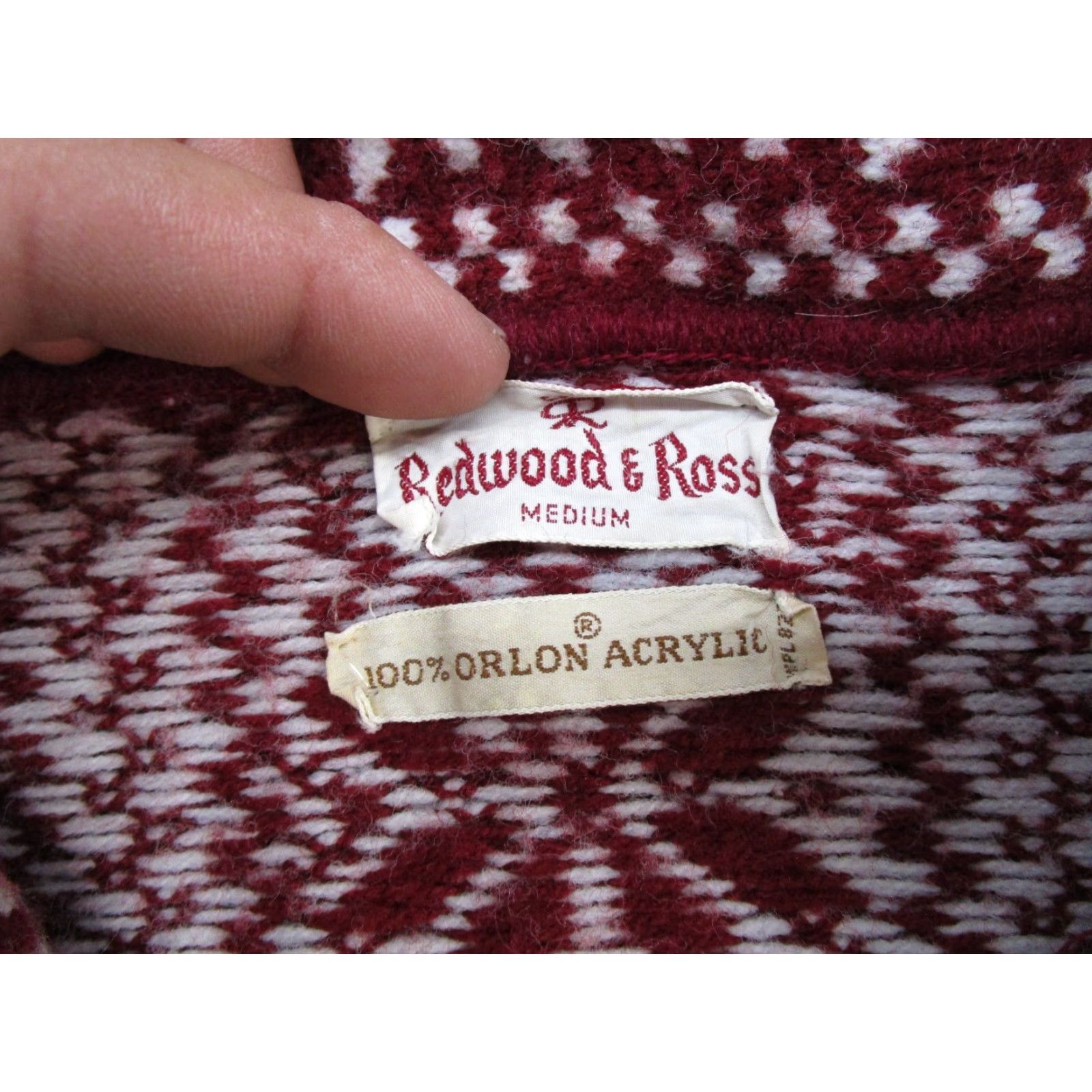 Vintage VINTAGE 80s 90s Redwood Ross Nordic Snowflake Zip Up Cardigan Sweater Size M Red Size US M / EU 48-50 / 2 - 2 Thumbnail