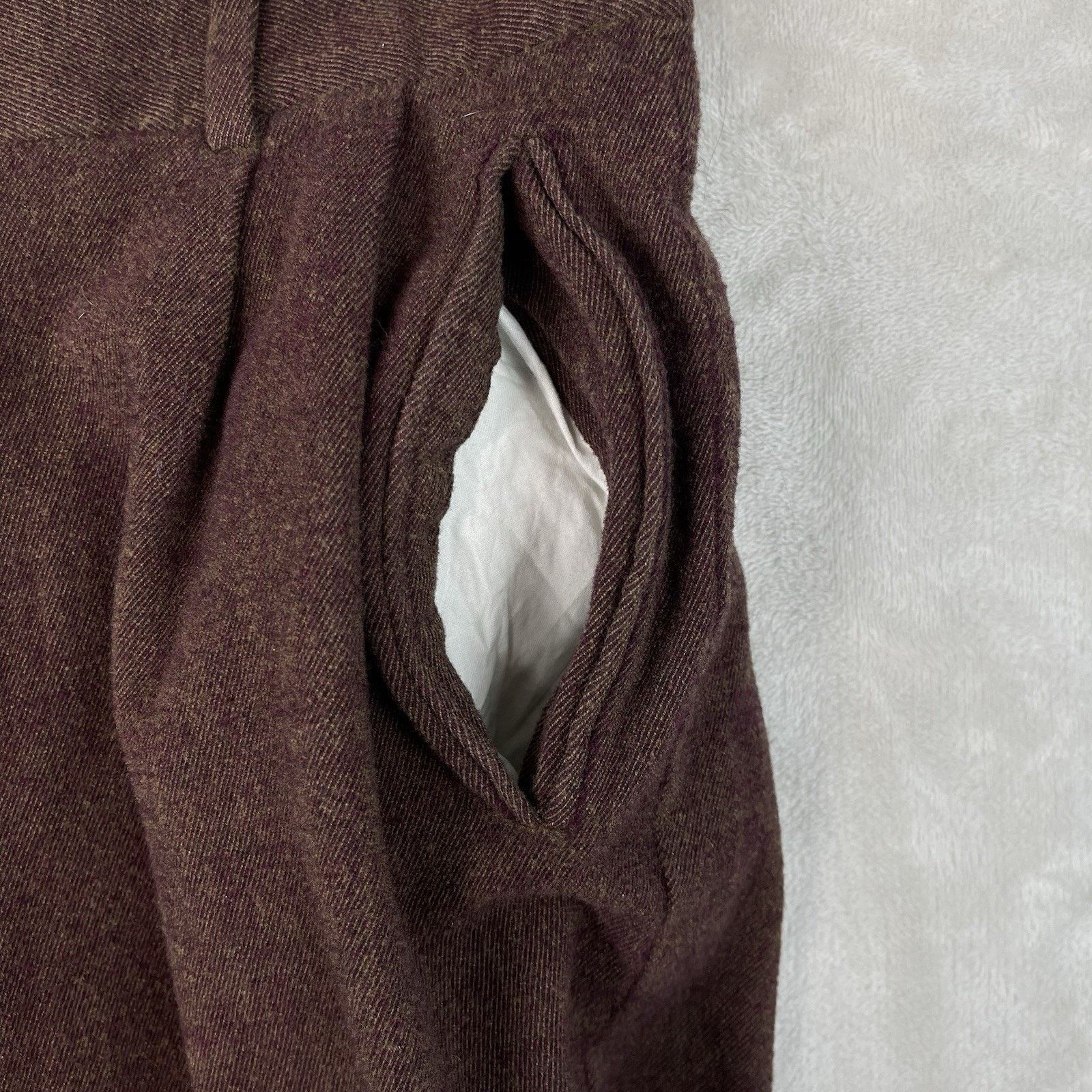 Zanella Zanella Platinum Duncan Burgandy Wool Dress Pants Italy Size US 36 / EU 52 - 5 Thumbnail