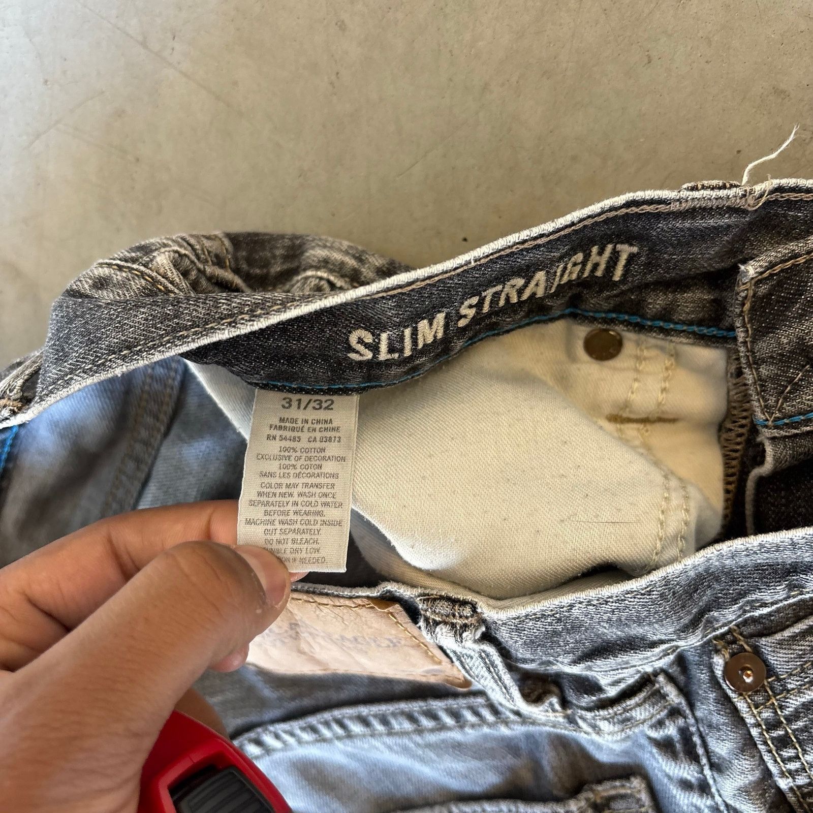 American Eagle Outfitters y2k faded black slim straight denim jeans Size US 31 - 5 Thumbnail