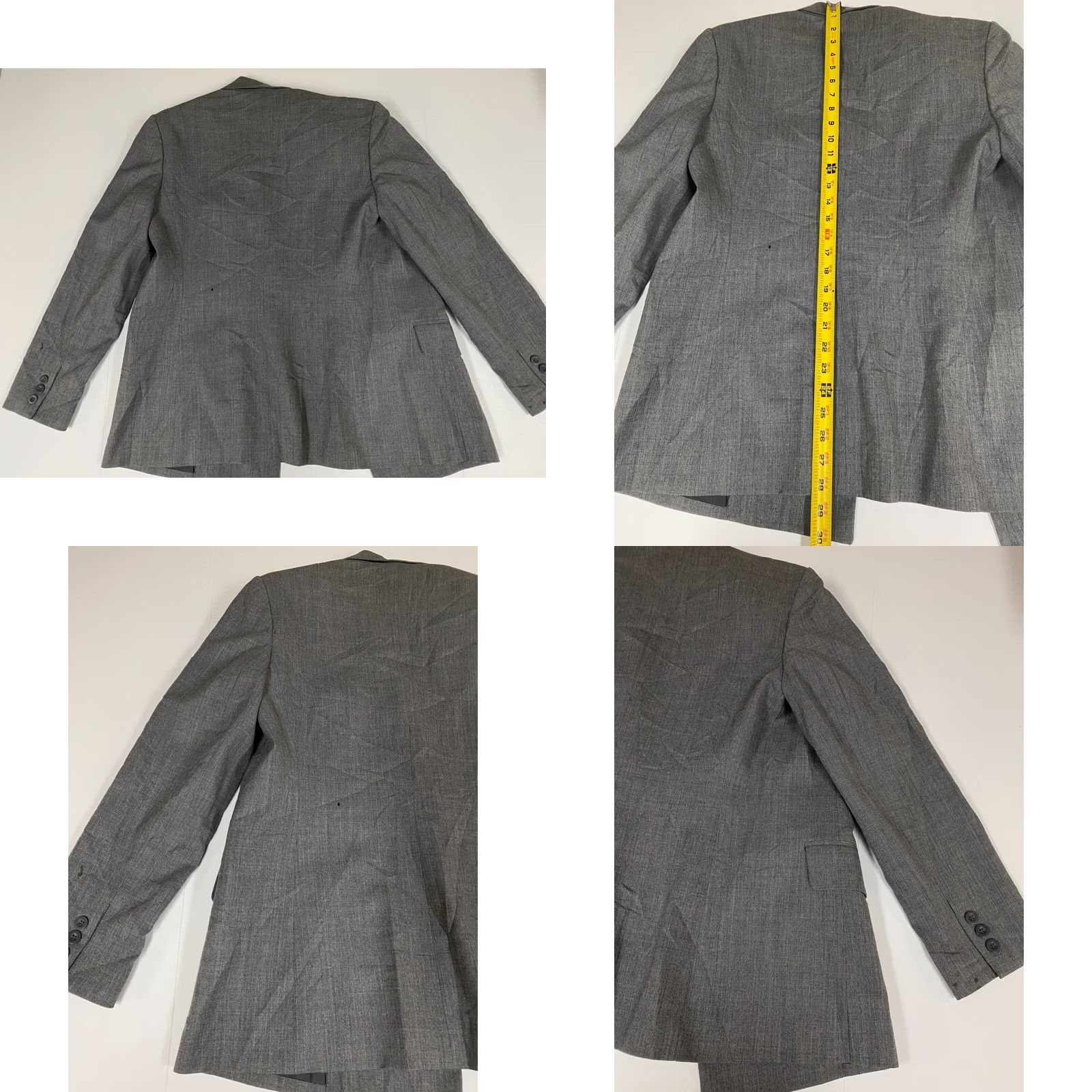 Vintage J.G. Hook Blazer Womens 8 Gray Wool Single-Breasted Notch Lapel Lined Check Modern Winter Size M / US 6-8 / IT 42-44 - 8 Thumbnail