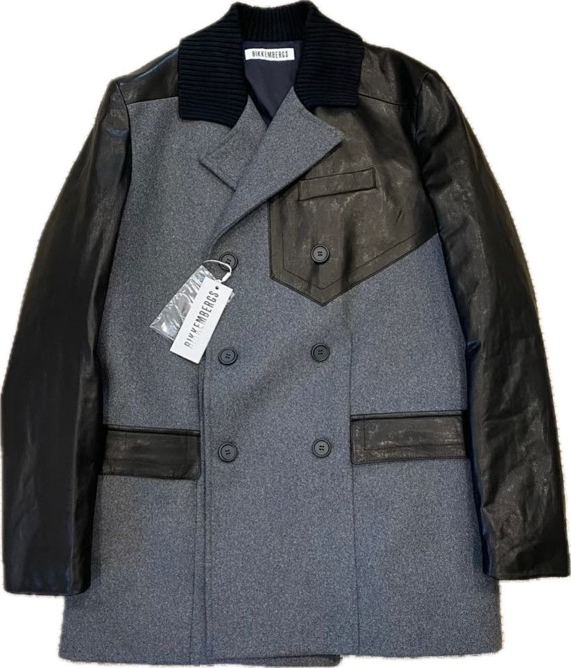 Dirk Bikkembergs winter 1996 grey wool knit floral embroidered jacket