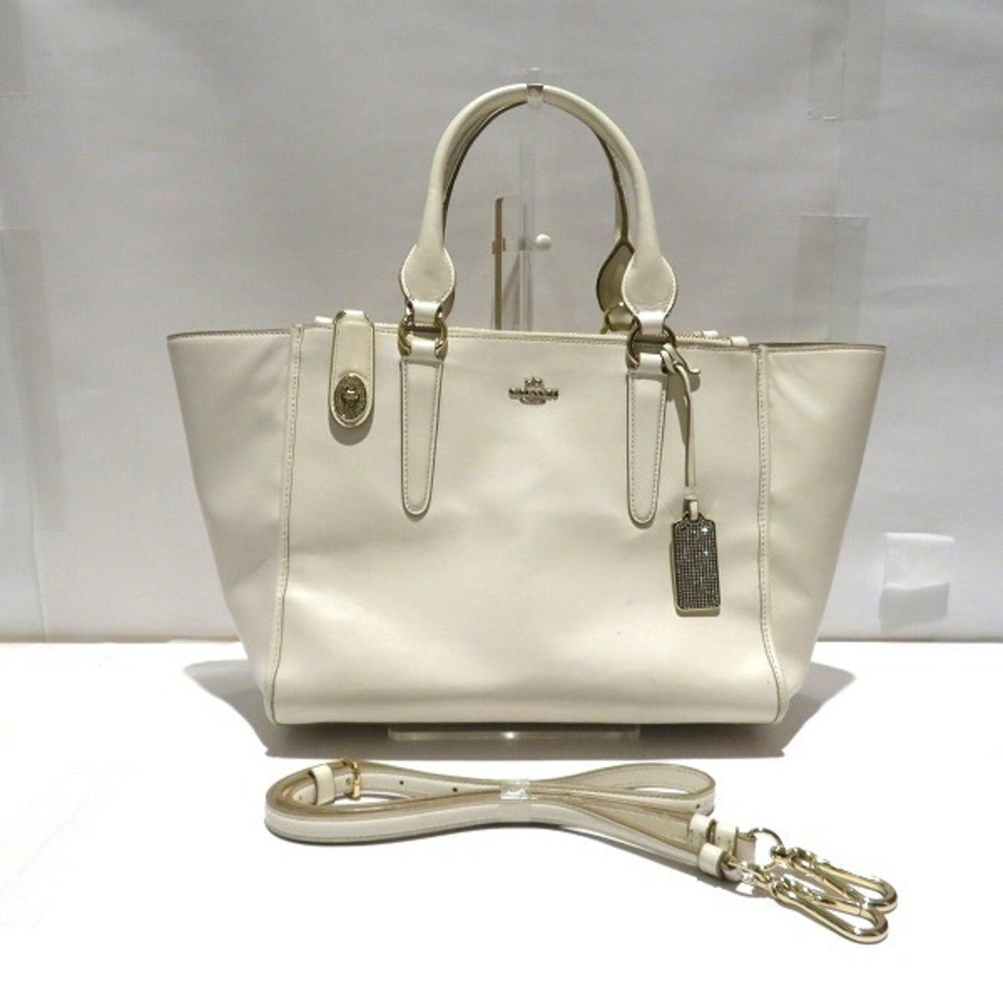 image of Coach Pave Crosby Carryall 36585 Bag Handbag Shoulder Ladies in White, Women's