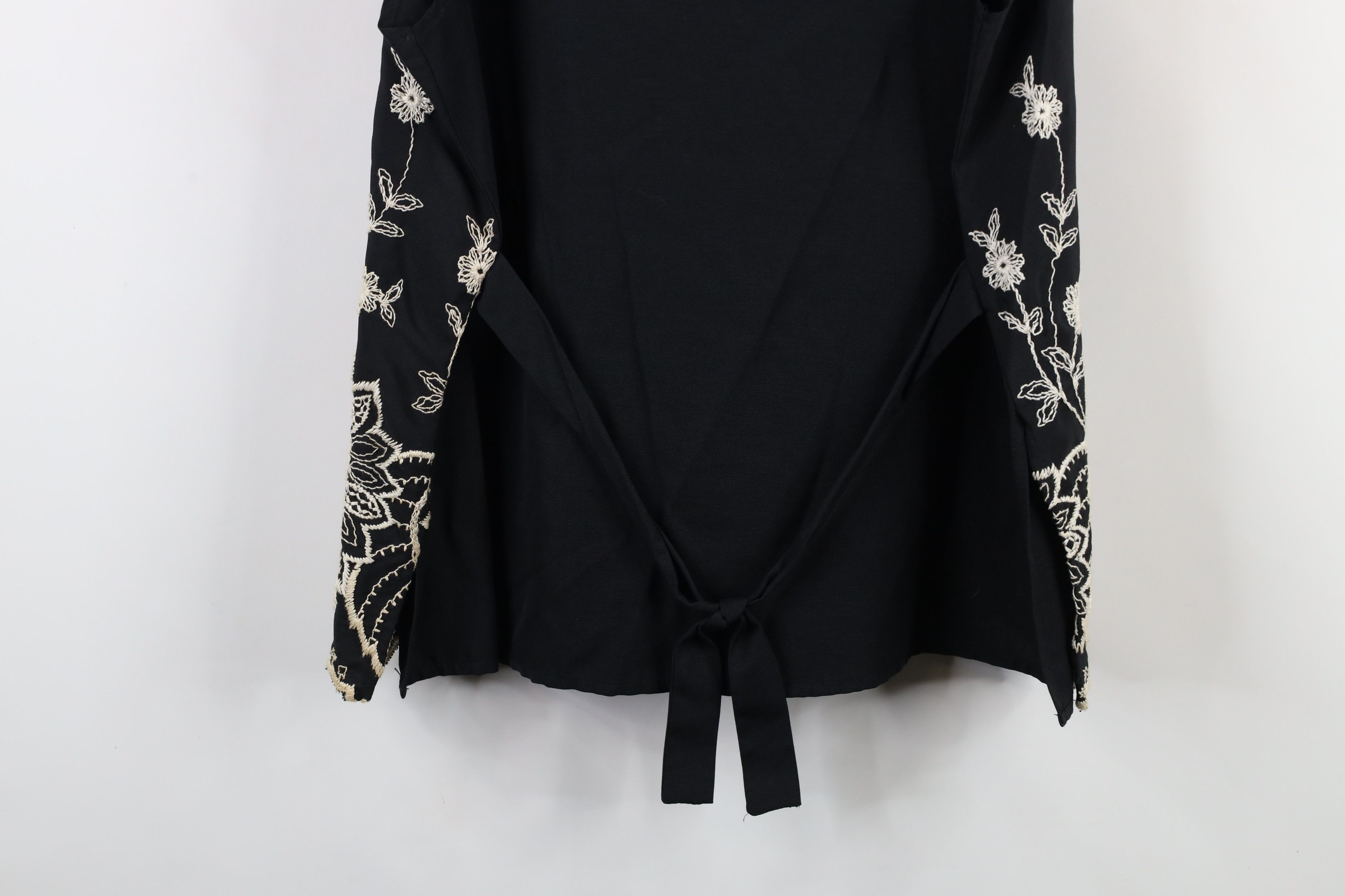Vintage Vintage 90s Streetwear Flower Button Vest Jacket Black Size XS / US 0-2 / IT 36-38 - 13 Thumbnail