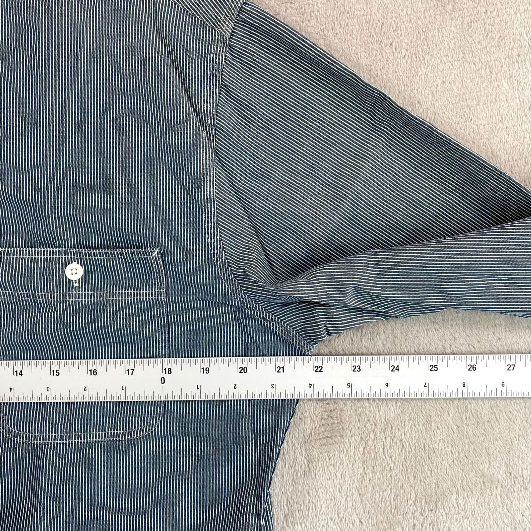 Ralph Lauren Ralph Lauren Black Label Workshirt Man Large Blue Striped Long Sleeve Button-Up Shirt Size US L / EU 52-54 / 3 - 5 Thumbnail