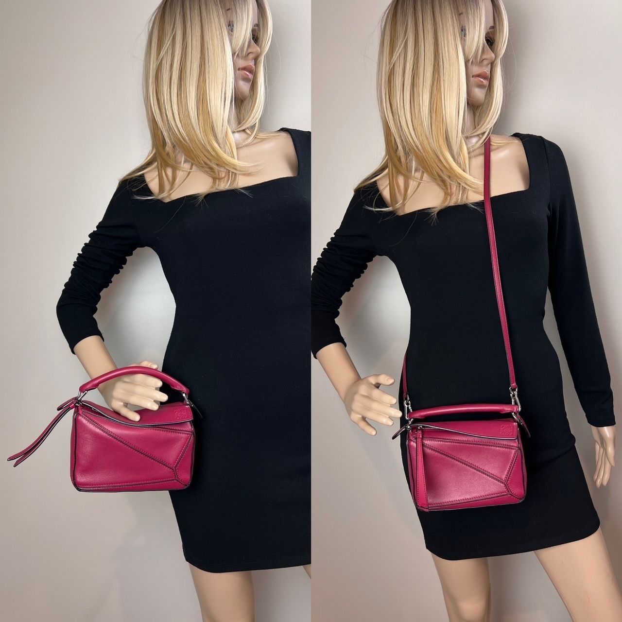 Loewe Loewe Calfskin Mini Crimson Puzzle Crossbody Hand Bag Size ONE SIZE - 10 Thumbnail
