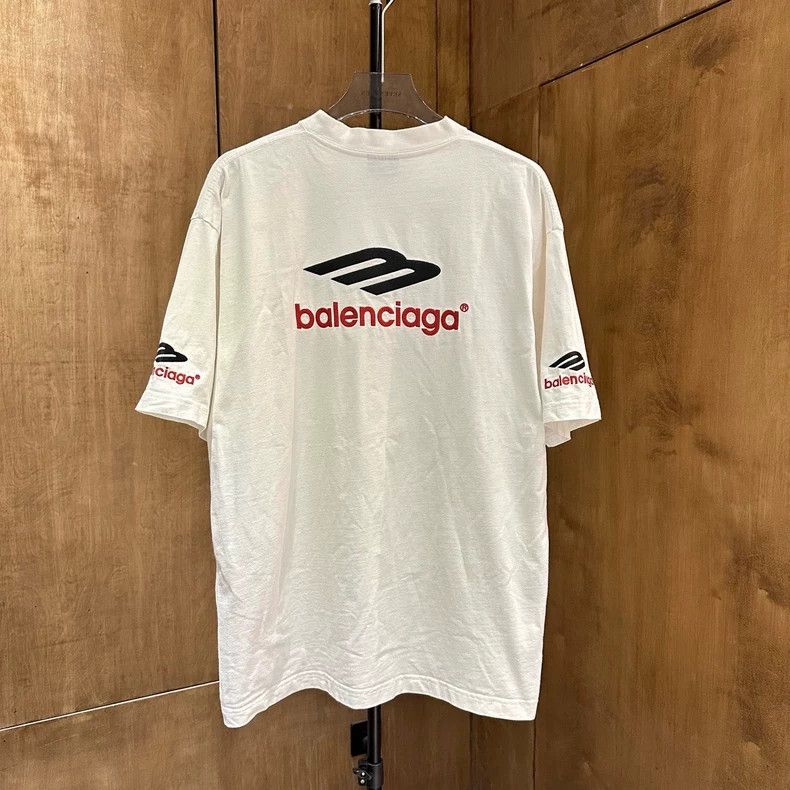 Balenciaga Balenciaga 3B Embroidered Logo White Crew Neck Short Sleev Size US S / EU 44-46 / 1 - 2 Thumbnail