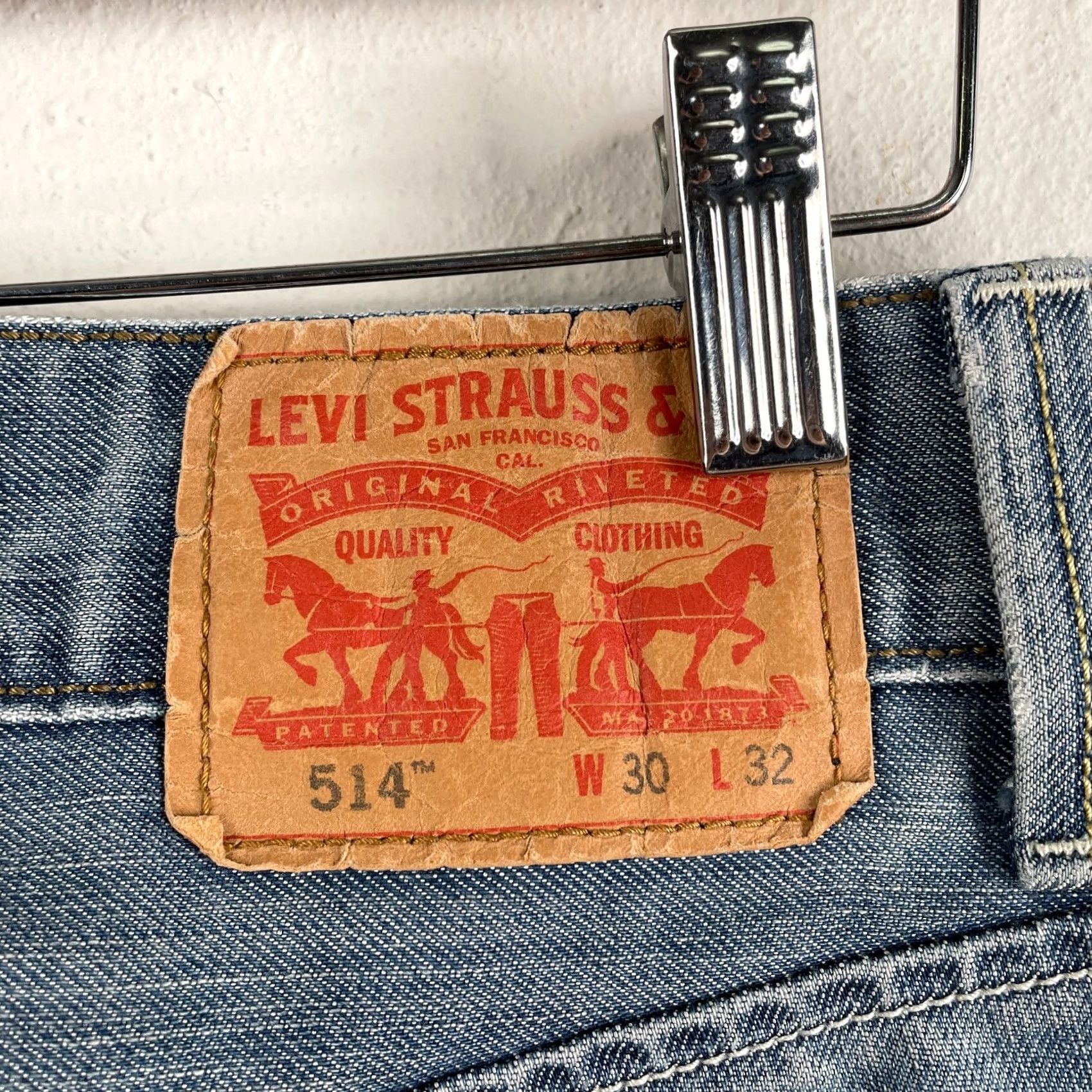 Levi's Levi's 514 Jeans Men Slim Straight Medium Blue Denim 29x31 Regular 29" Inseam 31" Blue Logo Stretch 514 Model Jeans Mens Regular Fit Size US 29 - 6 Thumbnail