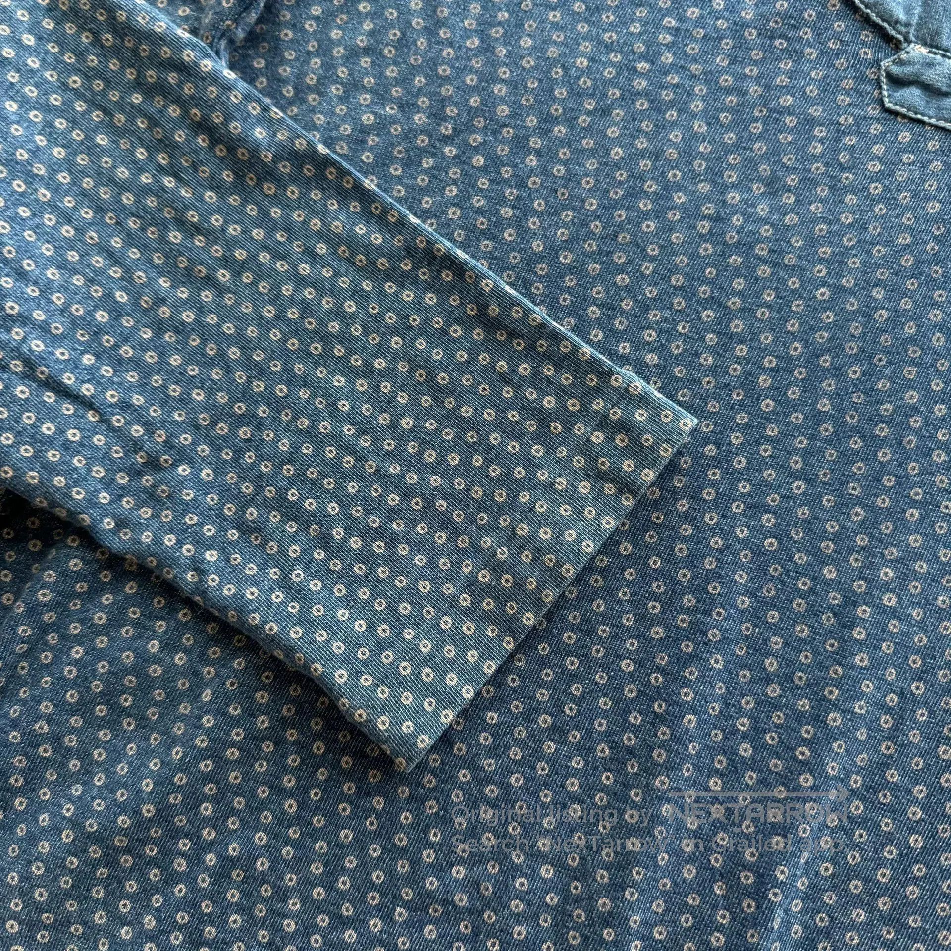 RRL Ralph Lauren RRL Indigo Polka Dot Henley Shirt. Size US S / EU 44-46 / 1 - 4 Thumbnail