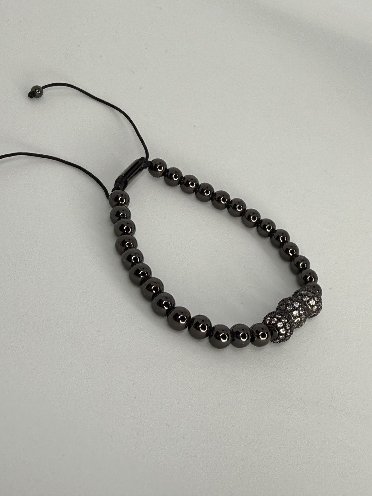 Designer Black Metallic Coated Bead Bracelet Size ONE SIZE - 3 Thumbnail