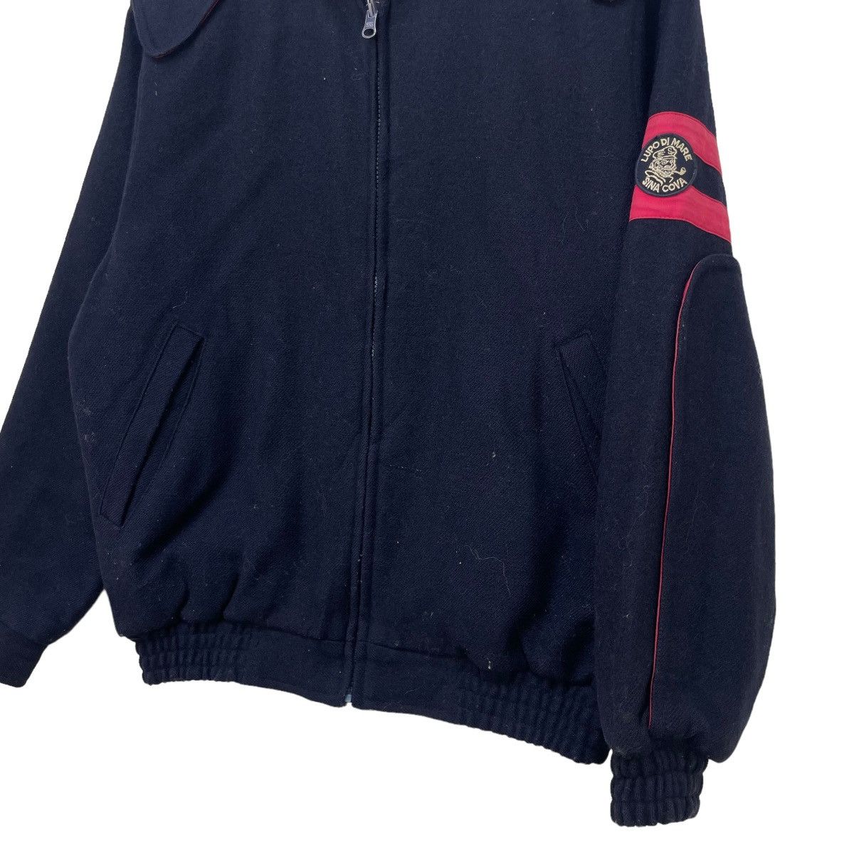 45rpm 💥Vintage Sina Cava Lupo Di Mare Reversible Bomber Wool Size US M / EU 48-50 / 2 - 6 Thumbnail