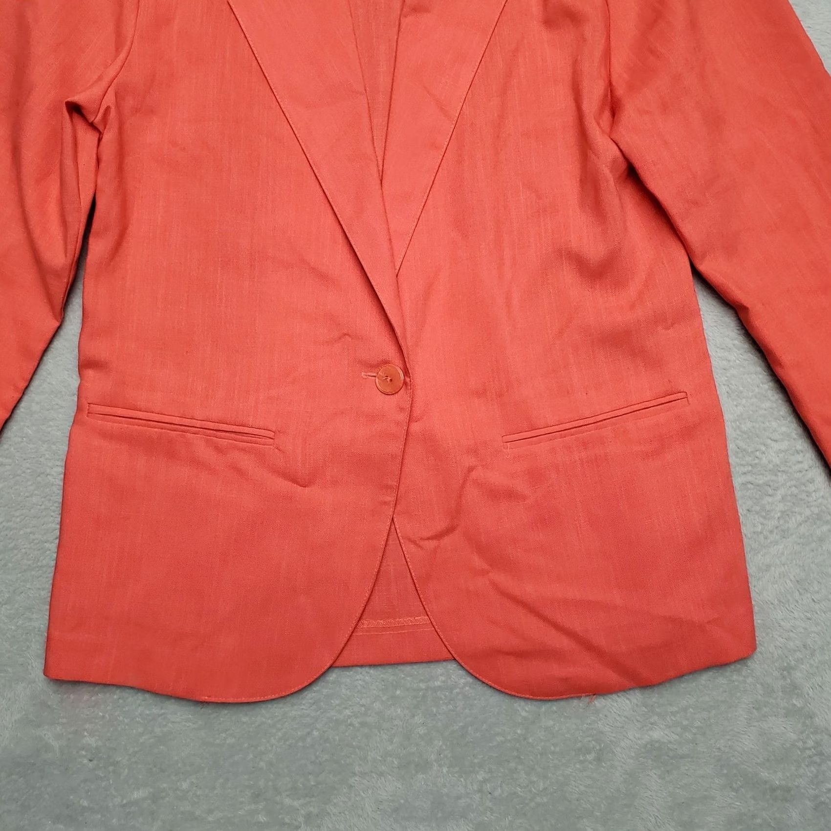 Vintage VTG Michele Jacket Women 14 Pink Rayon Blend Unlined Shoulder Pad Blazer Grandma Size XL / US 12-14 / IT 48-50 - 2 Thumbnail