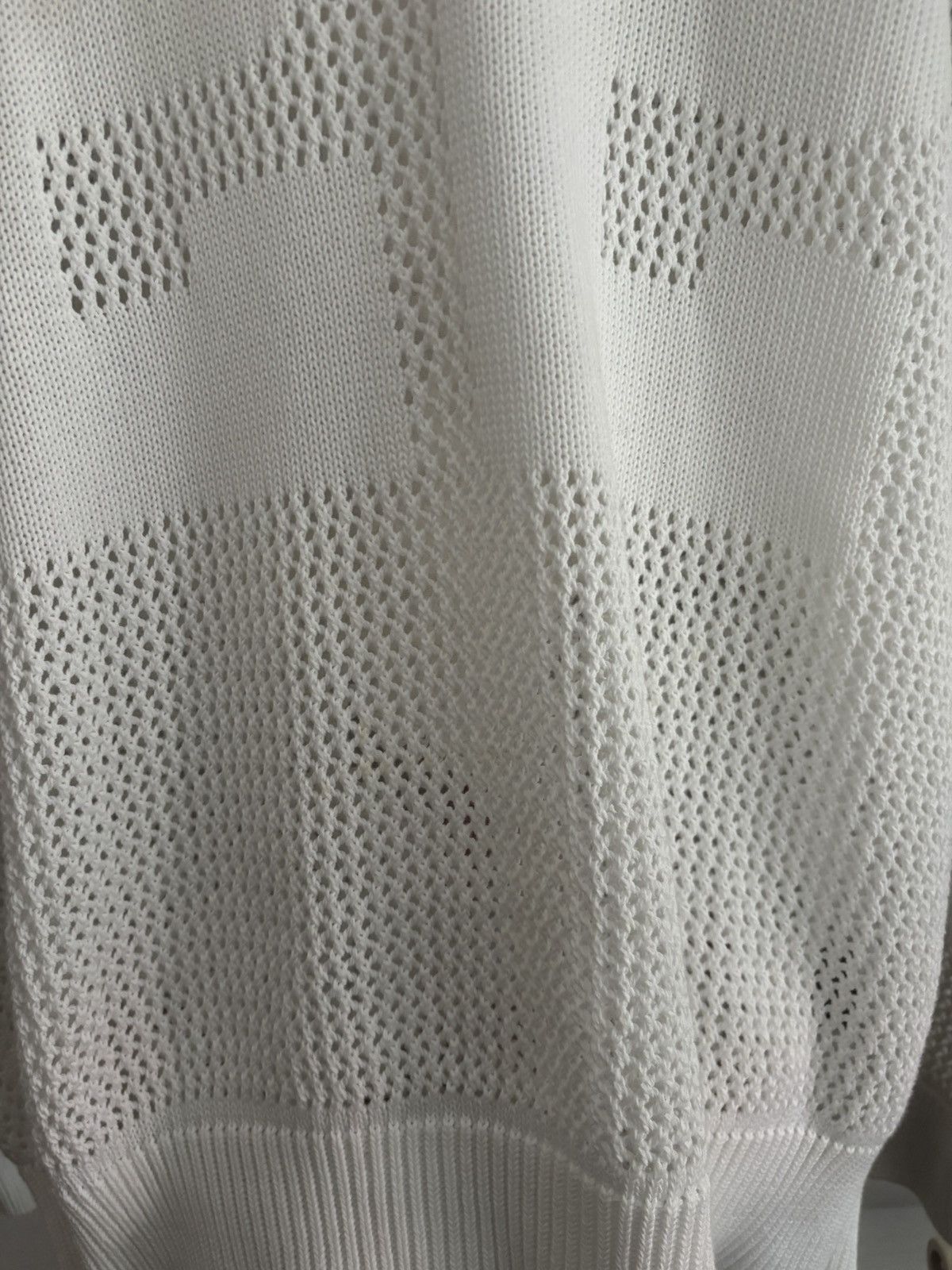 Amiri Tiger Knit Mesh Sweater - White - Size M