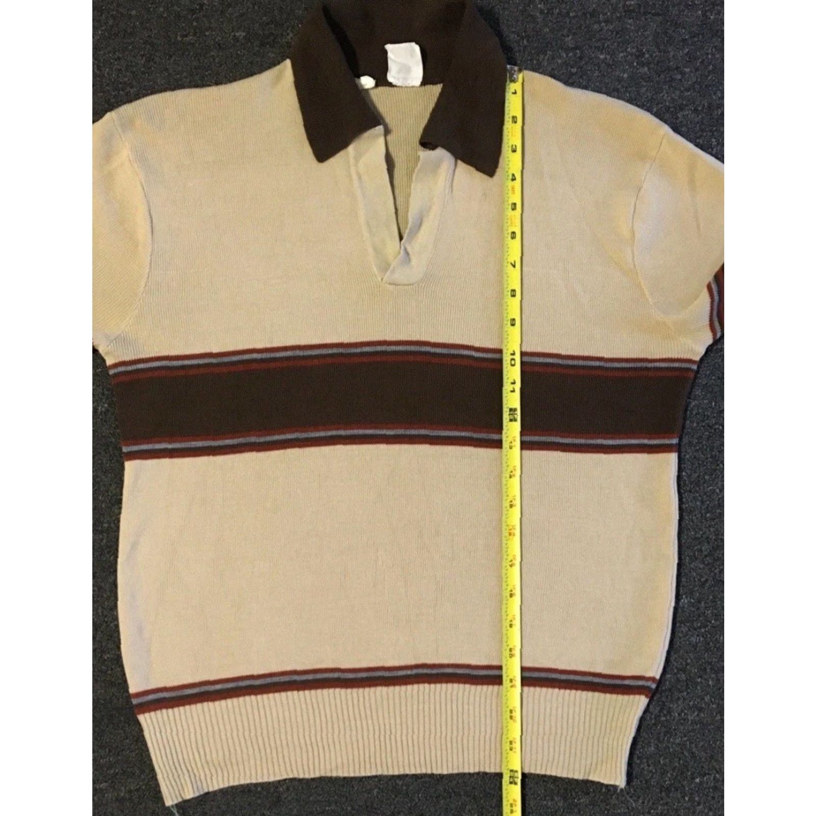 Vintage Vtg 70s Striped Polo Shirt XS S Surf Beach Grunge Vaporwave Skate OP Retro 80s Size US XS / EU 42 / 0 - 7 Thumbnail