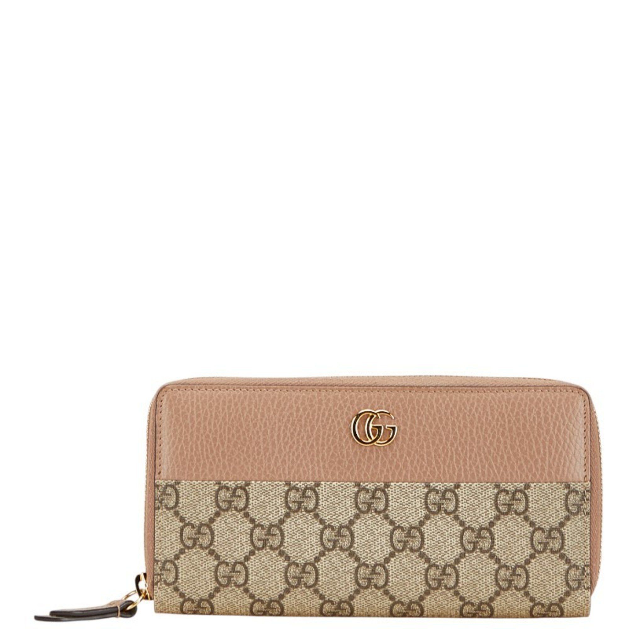 Gucci Gucci GG Marmont Zip-Around Long Wallet 456117 Beige Leather Women's GUCCI Size ONE SIZE - 1 Thumbnail