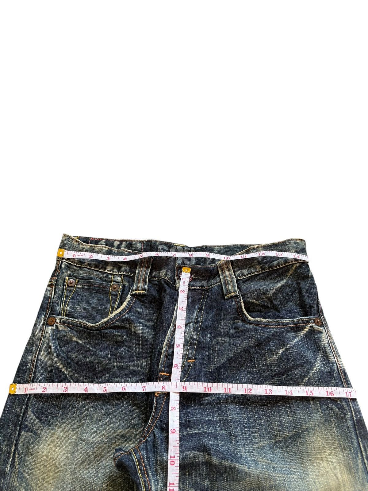 Edwin Vintage Edwin Blue Trip Mud Wash Distress Flare Jeans Size US 30 / EU 46 - 14 Thumbnail