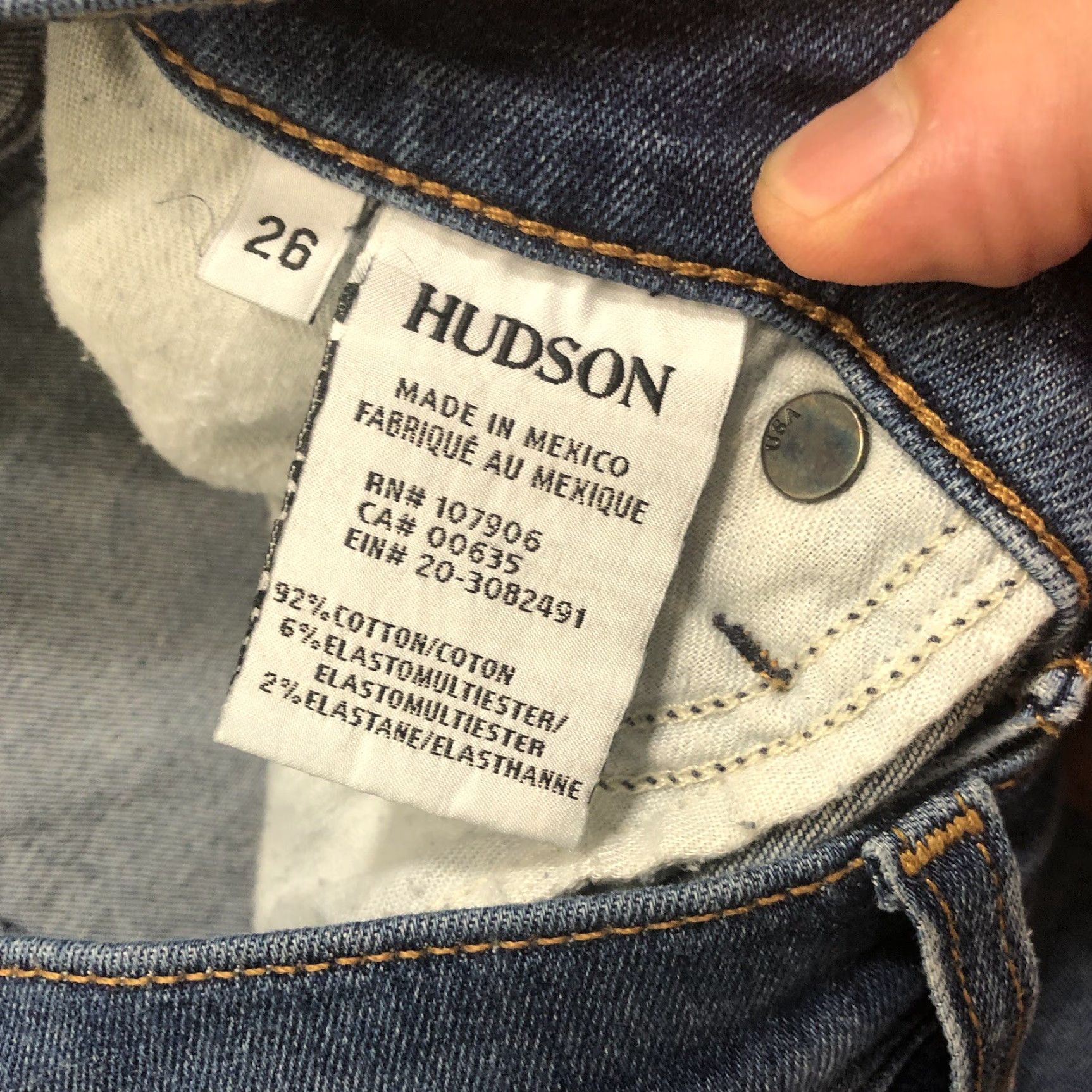Denime Joes Jeans Womens Jeans 26 Skinny 28 Inseam Blue Denim 5-Pocket Stretch Regular Rise 7.5 Logo Button Bohemian City Size 26" / US 2 / IT 38 - 6 Thumbnail