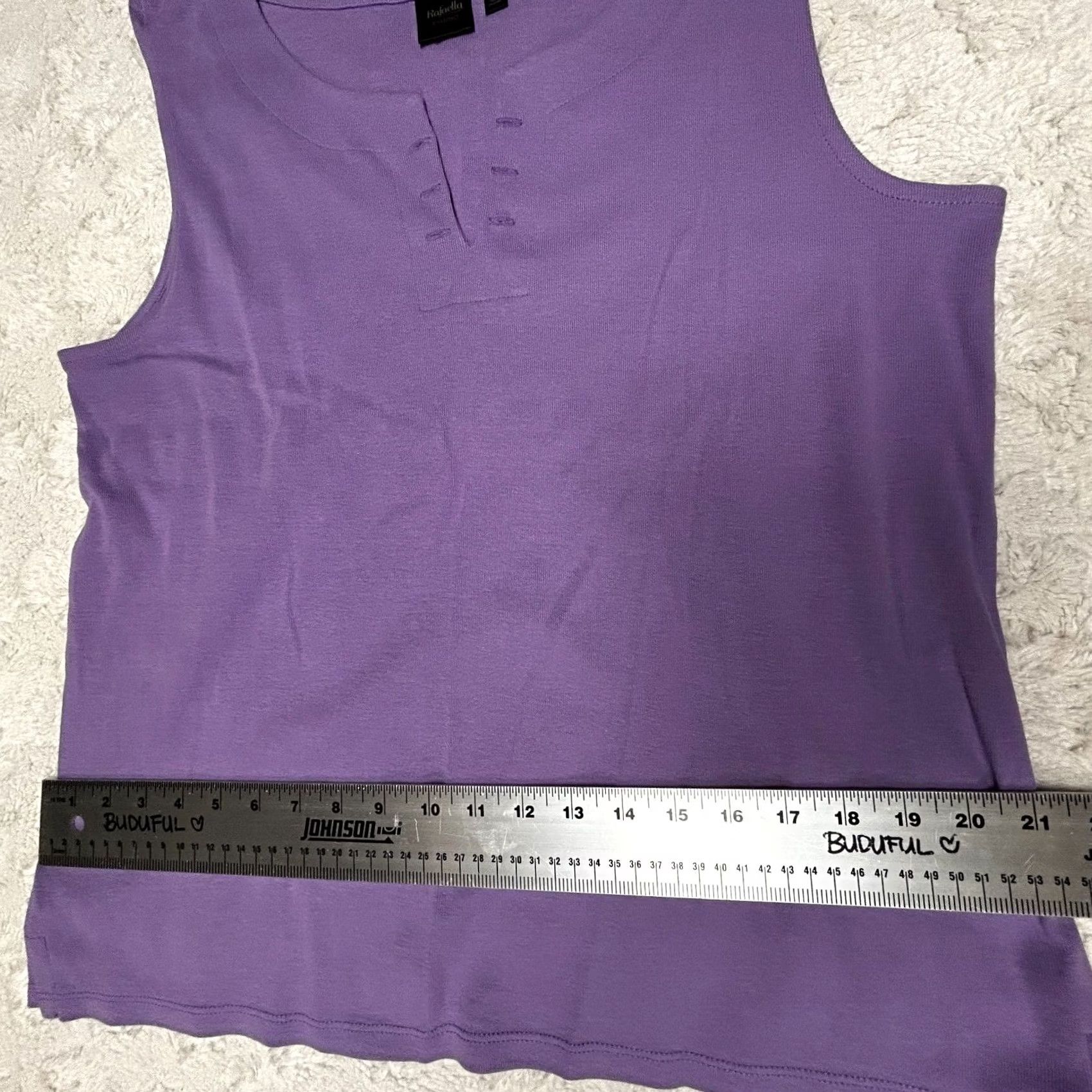 Vintage Rafaella Studio Women's Top V-Neck Knit Sleeveless Blouse Purple XL Size XL / US 12-14 / IT 48-50 - 6 Thumbnail
