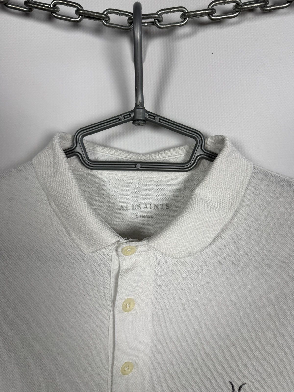 Allsaints Allsaints Reform Long Sleeve Polo Shirt White Cotton Size XS Size US XS / EU 42 / 0 - 7 Thumbnail