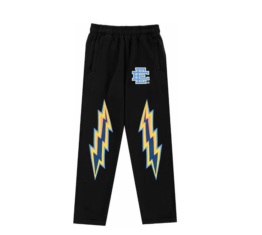 Eric Emanuel Eric Emanuel EE black w teal lightning bolt sweatpants large Size US 32 / EU 48 - 1 Thumbnail
