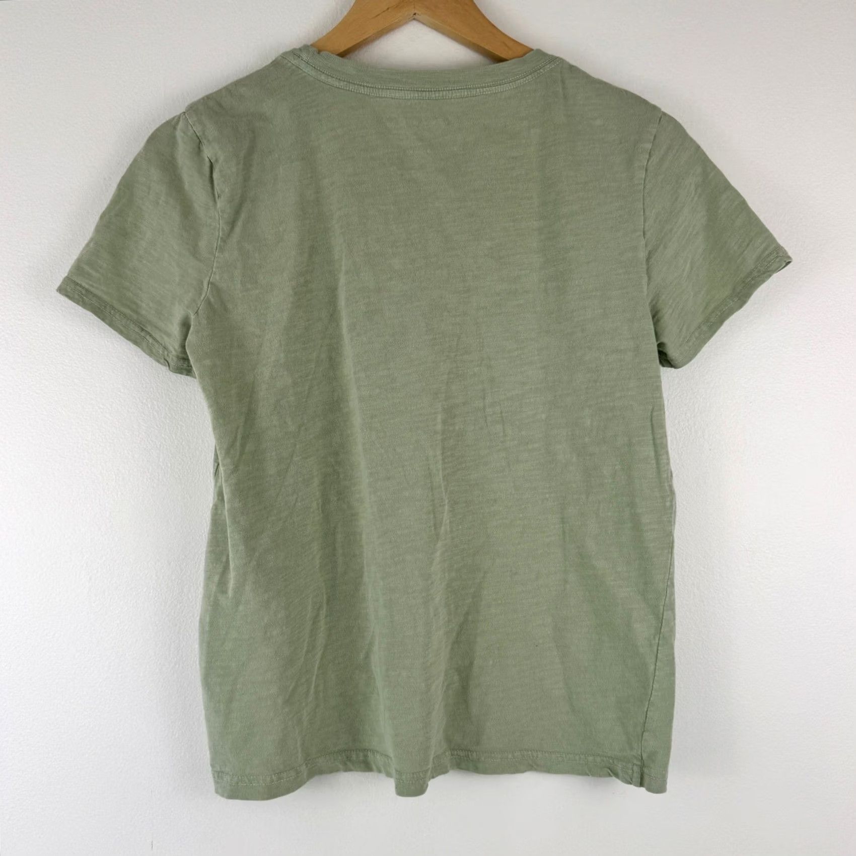Lucky Brand Lucky Brand Womens Lucky Clover T-Shirt Sage Green Embroidered Slub Tee Size M Size M / US 6-8 / IT 42-44 - 2 Thumbnail