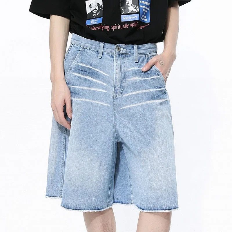 Japanese Brand × Vintage Streetwear Designer Gradient Washed Denim Shorts Y2k Size US 30 / EU 46 - 1 Thumbnail
