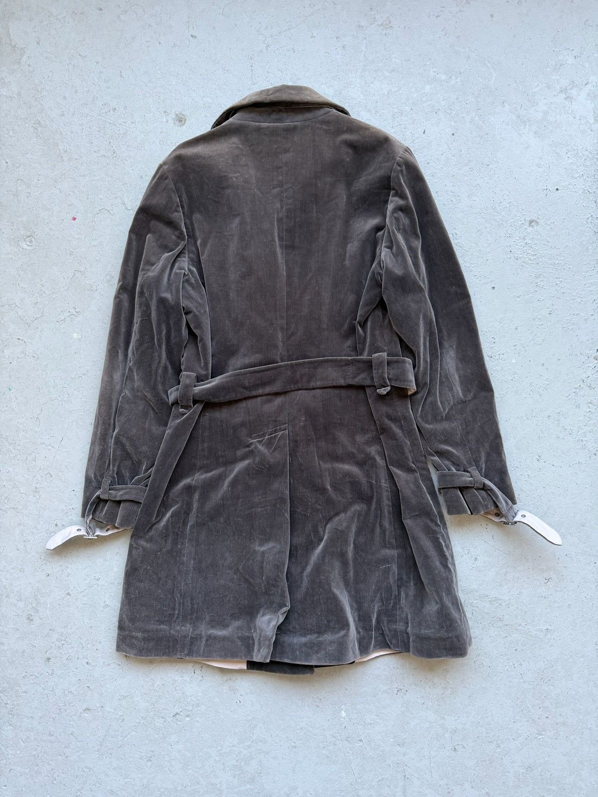 Jil Sander Jil Sander Grey Velvet Trench Coat Size US S / EU 44-46 / 1 - 3 Thumbnail