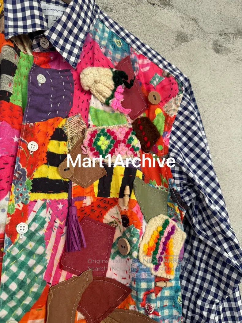 Comme des Garcons Comme des Garcons Patchwork Leather Button Plaid Shirt Size S / US 4 / IT 40 - 5 Thumbnail