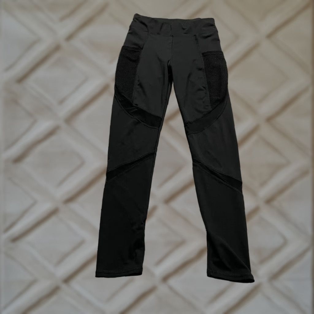 Vintage VINTAGE Unbranded Compression Leggings Womens S/M Black High RiseActive Gym Yoga 25x26 Size 28" / US 6 / IT 42 - 1 Thumbnail