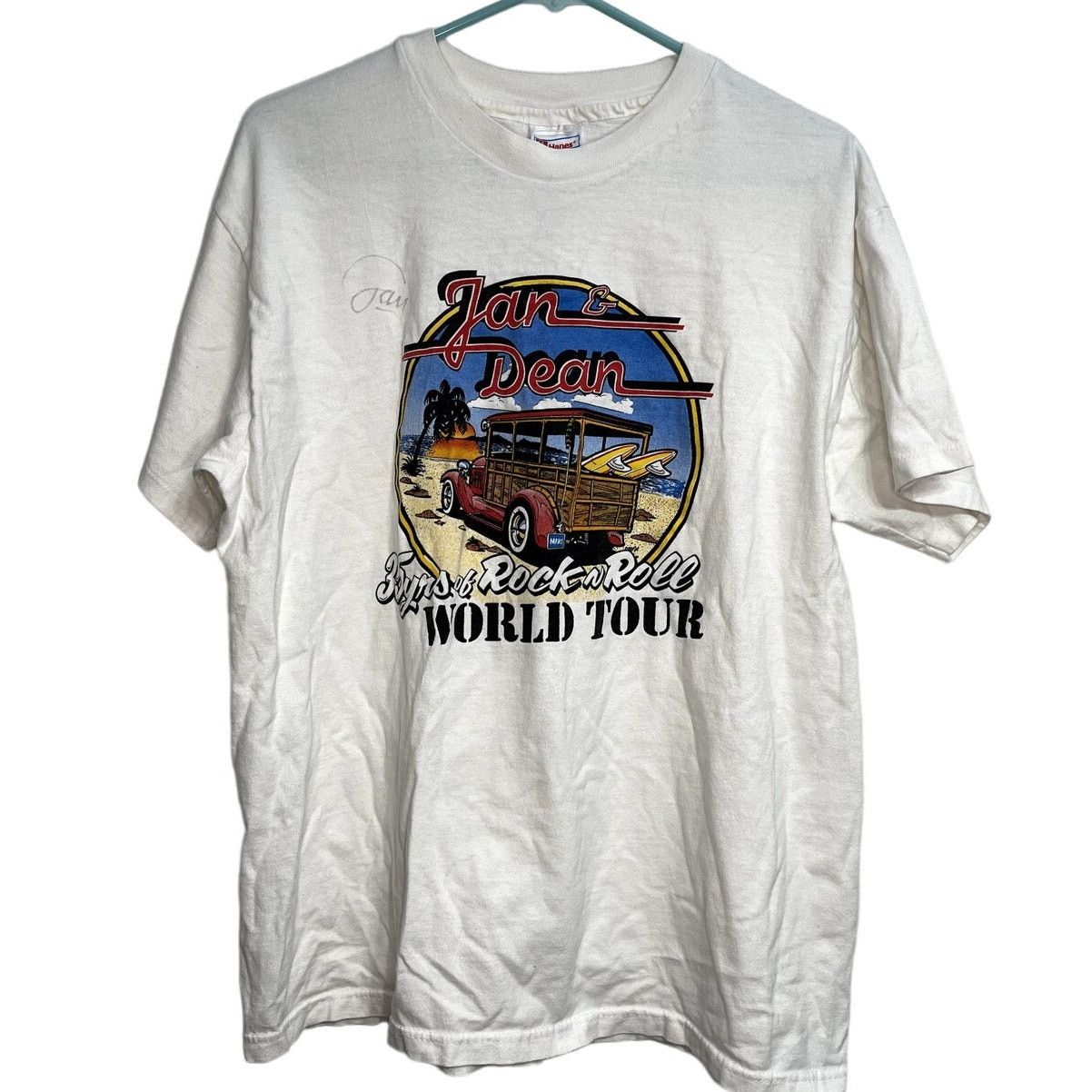 Band Tees × Hanes × Vintage Vintage White Jan & Dean 35th Anniversary Tour Shirt Fits M Size US M / EU 48-50 / 2 - 1 Thumbnail