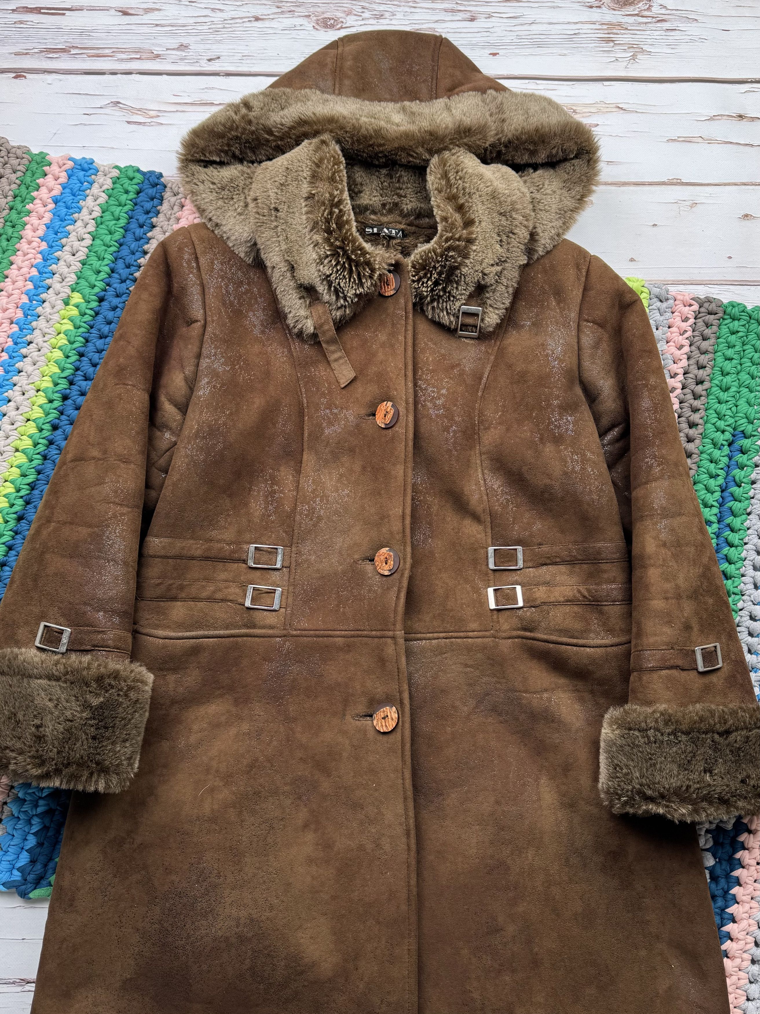 Vintage Vintage Faux Sheepskin Coat With Belted (ET1) Size L / US 10 / IT 46 - 2 Thumbnail