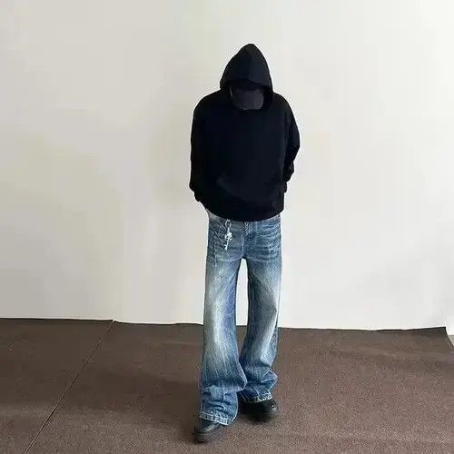 Japanese Brand VIBE Blue Baggy Denim Jeans, Grunge Jeans, Opium Jeans Size US 30 / EU 46 - 6 Thumbnail