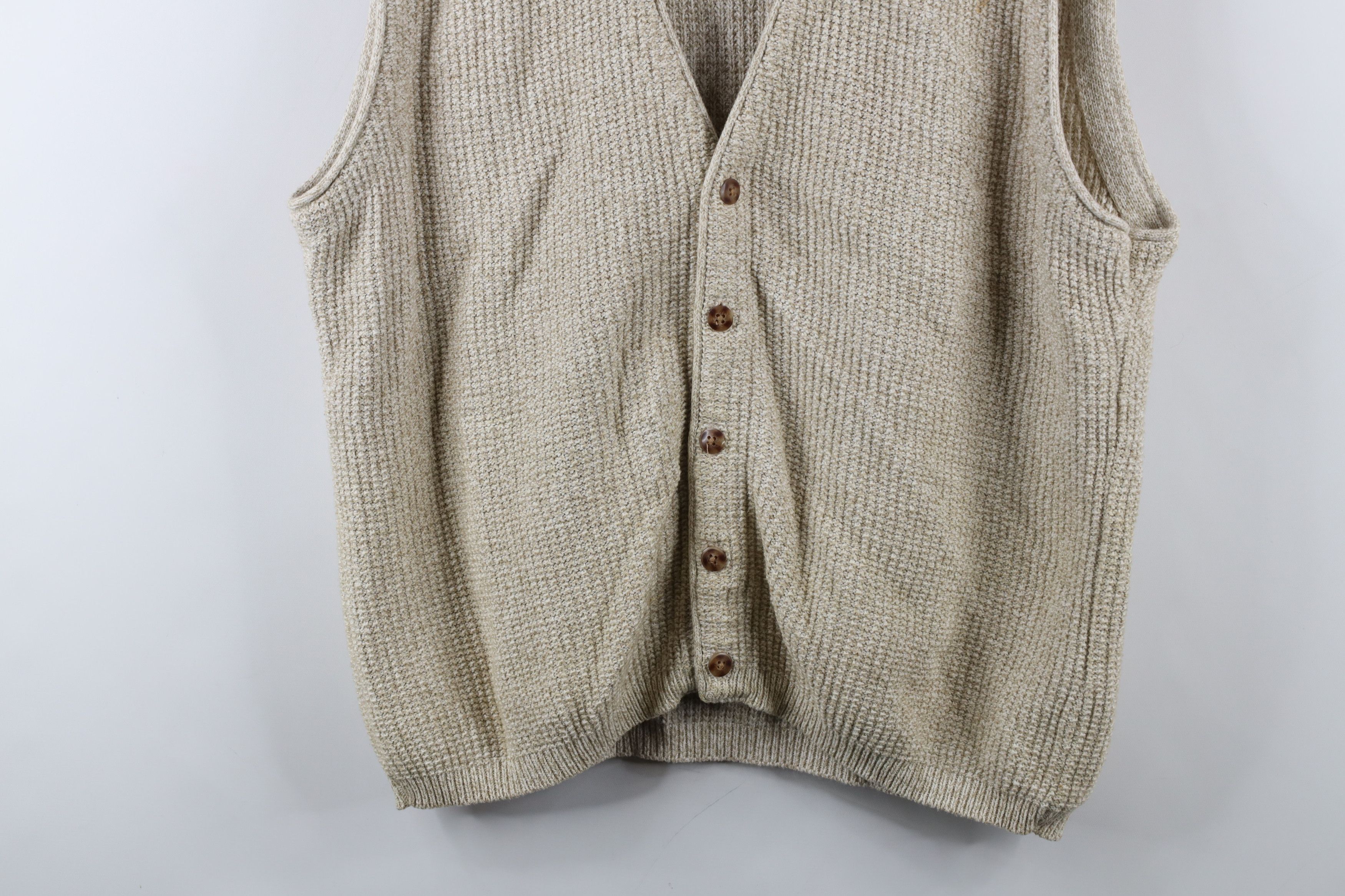 Eddie Bauer × Vintage Vintage 90s Eddie Bauer Thermal Cotton Knit Sweater Vest USA Size US L / EU 52-54 / 3 - 3 Thumbnail