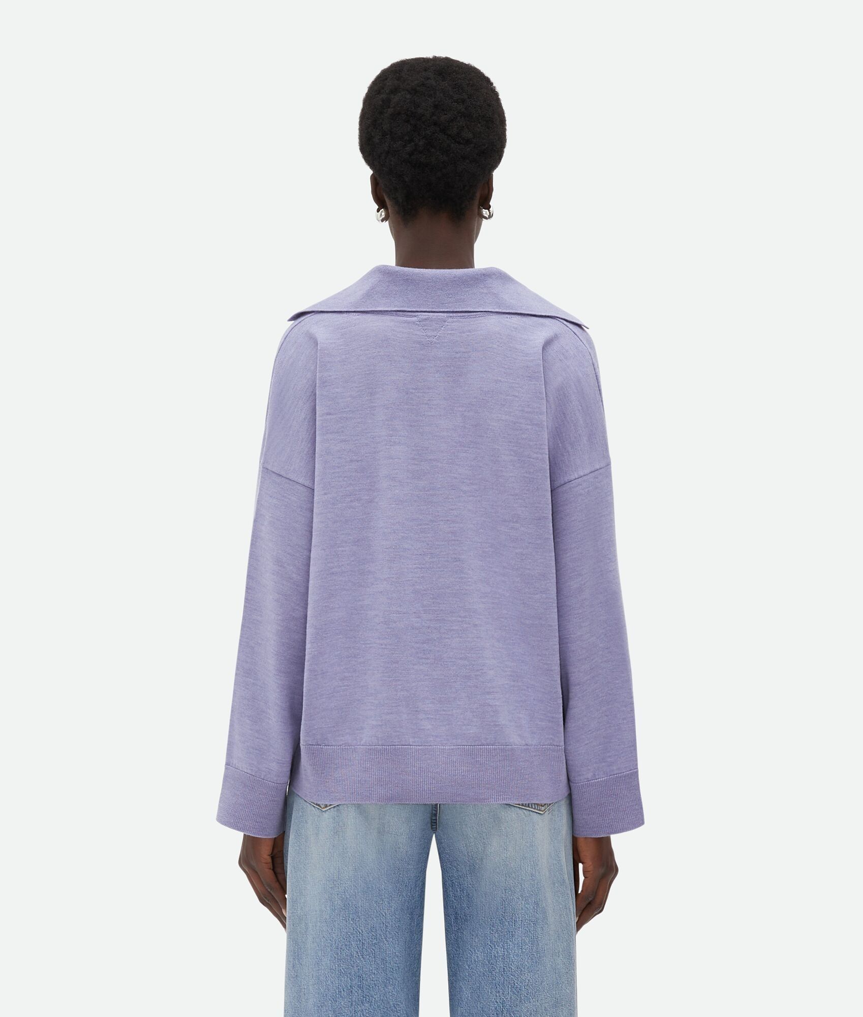 Bottega Veneta o1bcso1str0225 Light Wool Polo Shirt in Purple Size L / US 10 / IT 46 - 3 Thumbnail