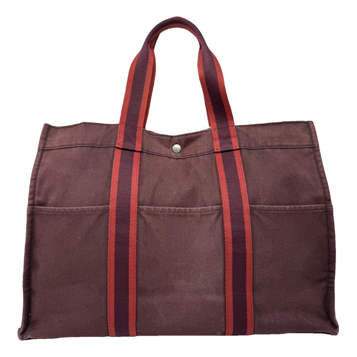 Other Hermès Burgundy Cotton Travel Bag Size ONE SIZE - 1 Thumbnail