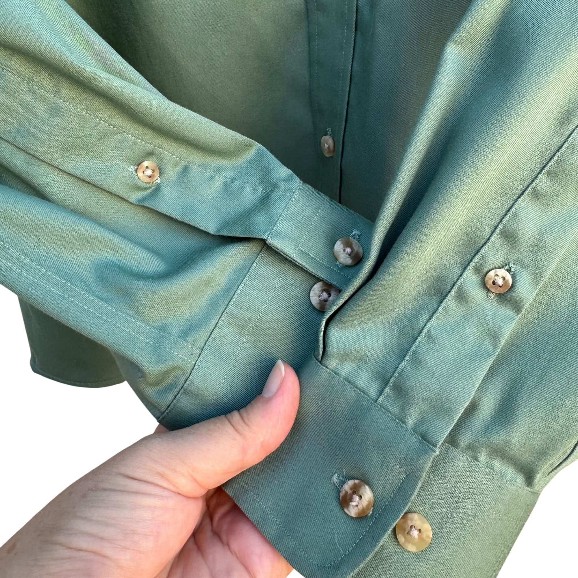 Lands' End Lands End Vintage 90s Mens Green Long Sleeve Button-Down Dre Size US XL / EU 56 / 4 - 5 Thumbnail